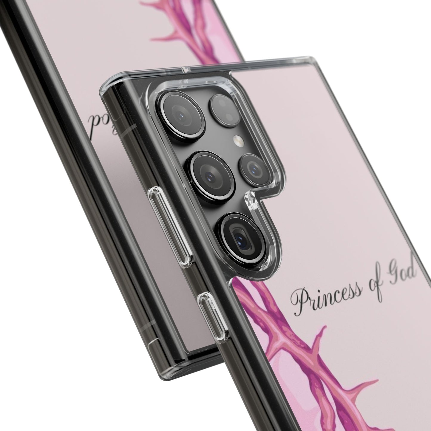 Phone Case — "Princess of God" Pink Crown of Thorns Clear Impact-Resistant Case