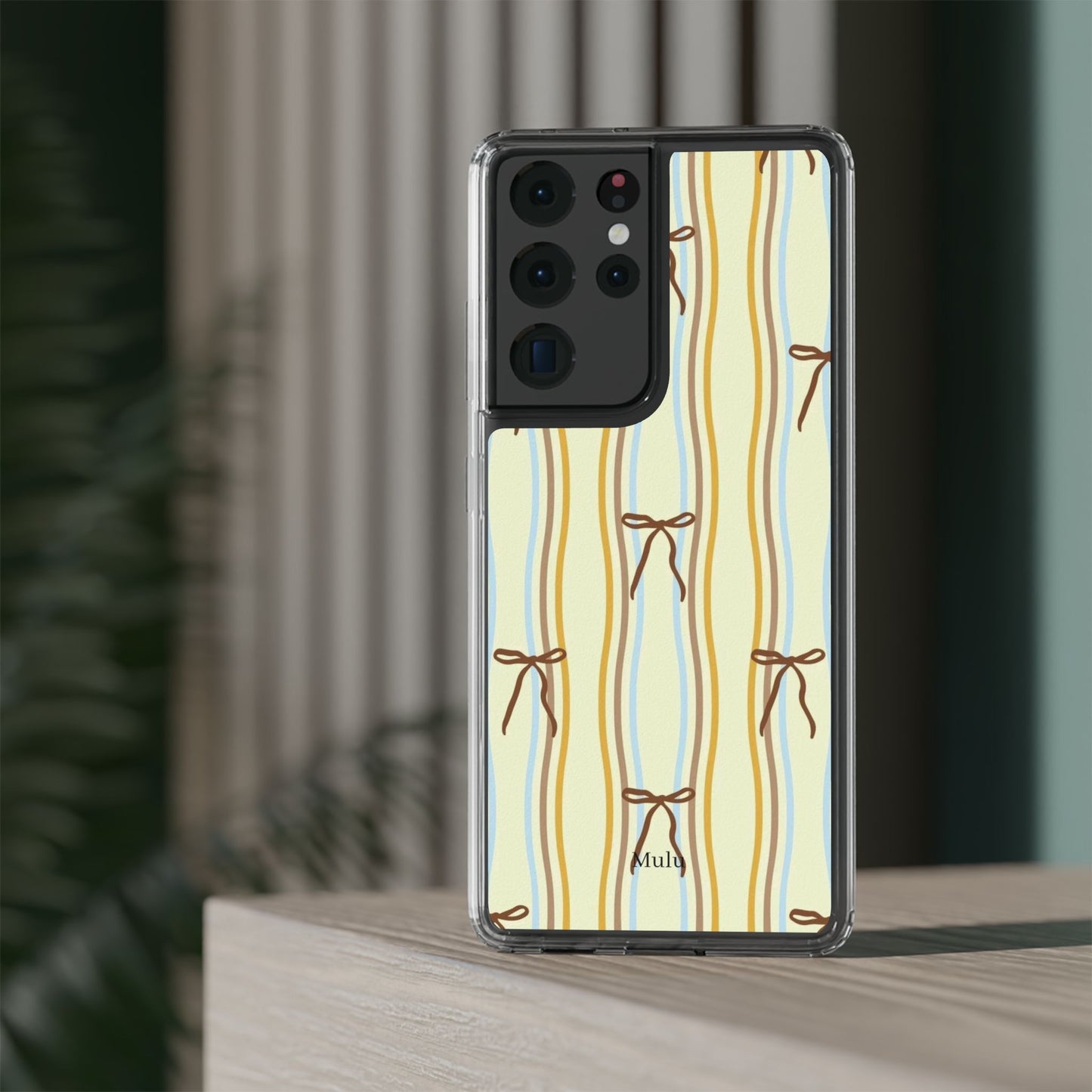 Ballet Ribbon Stripe Clear Impact Phone Case — Pastel Yellow Protective Cover
