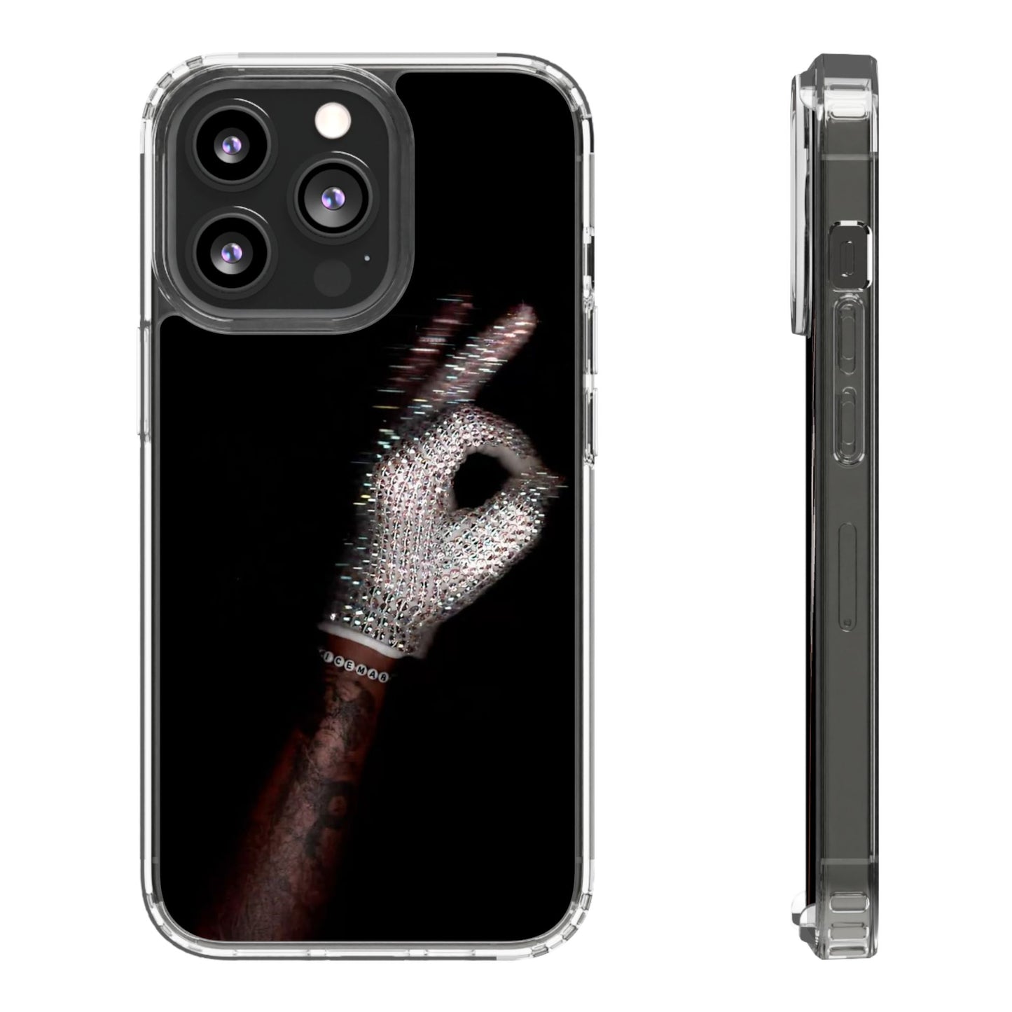Diamond Glove OK Hand Clear Phone Case