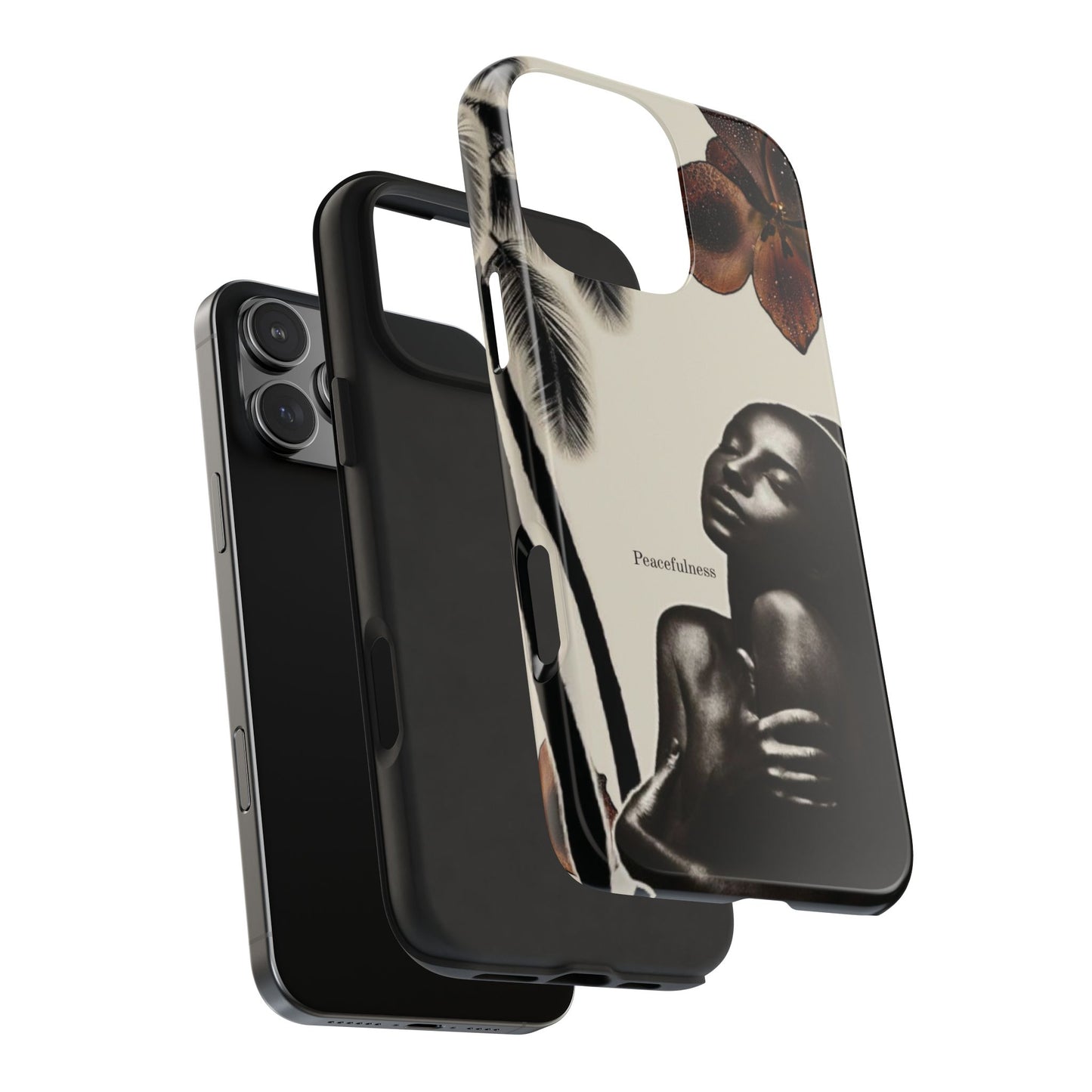 Tough Phone Case — "Peacefulness" Artistic Black Woman Floral Design