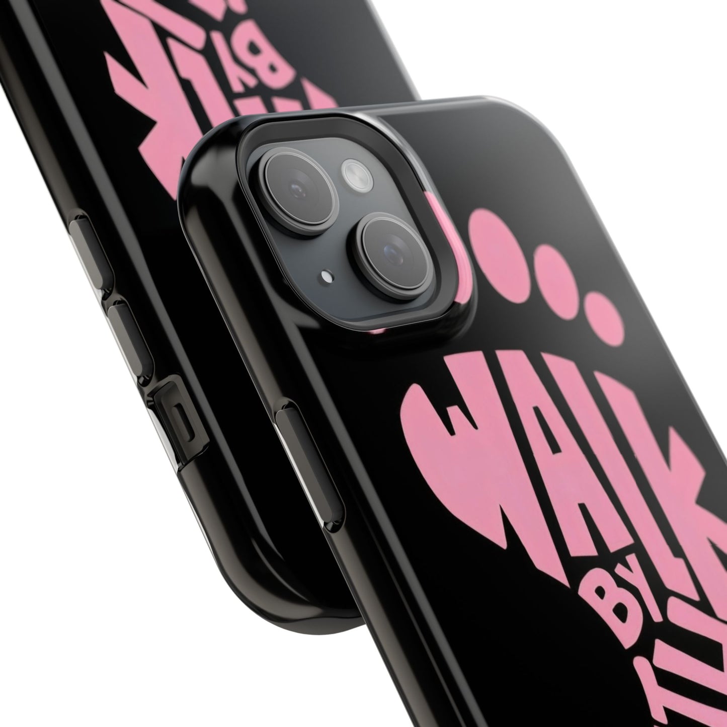 Phone Case — "Walk By Faith" Pink Footprint Magnetic Impact-Resistant Case