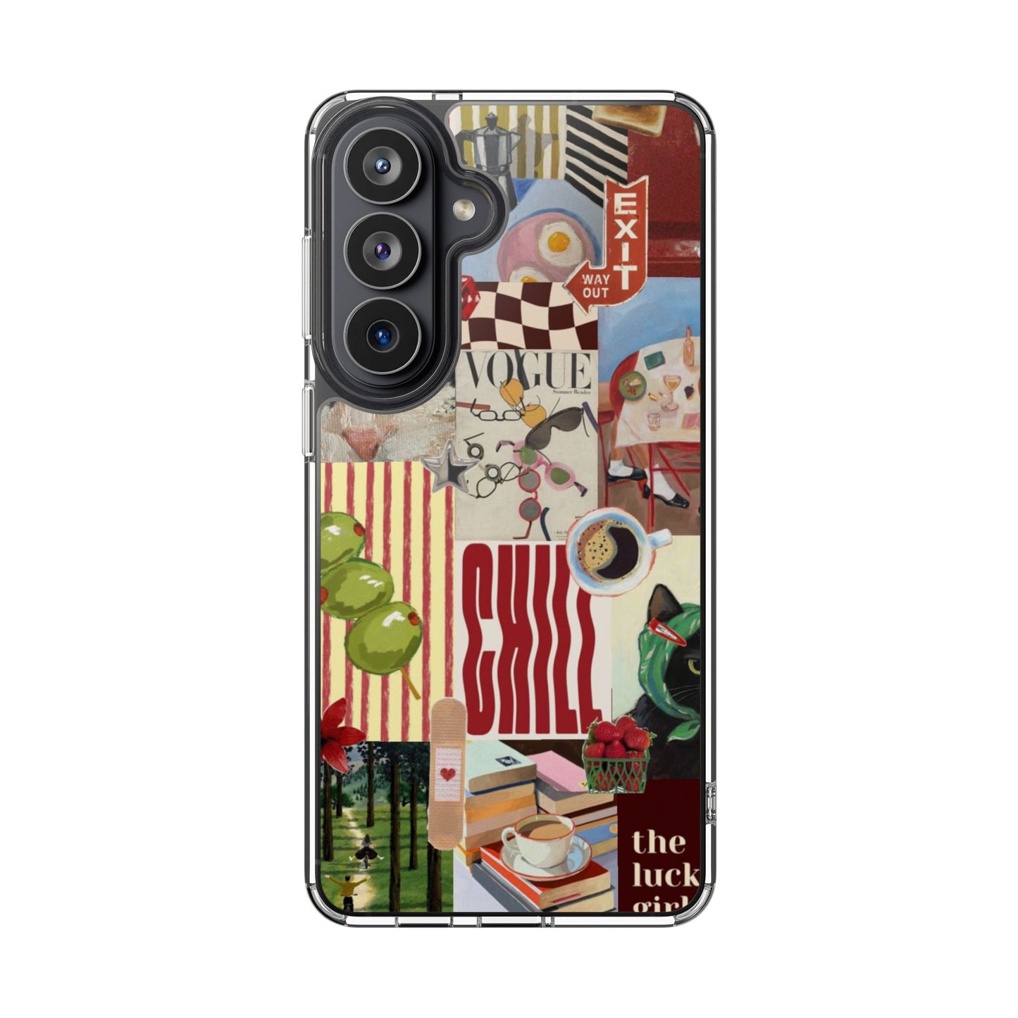 Collage Vintage Aesthetic Clear Impact-Resistant Phone Case