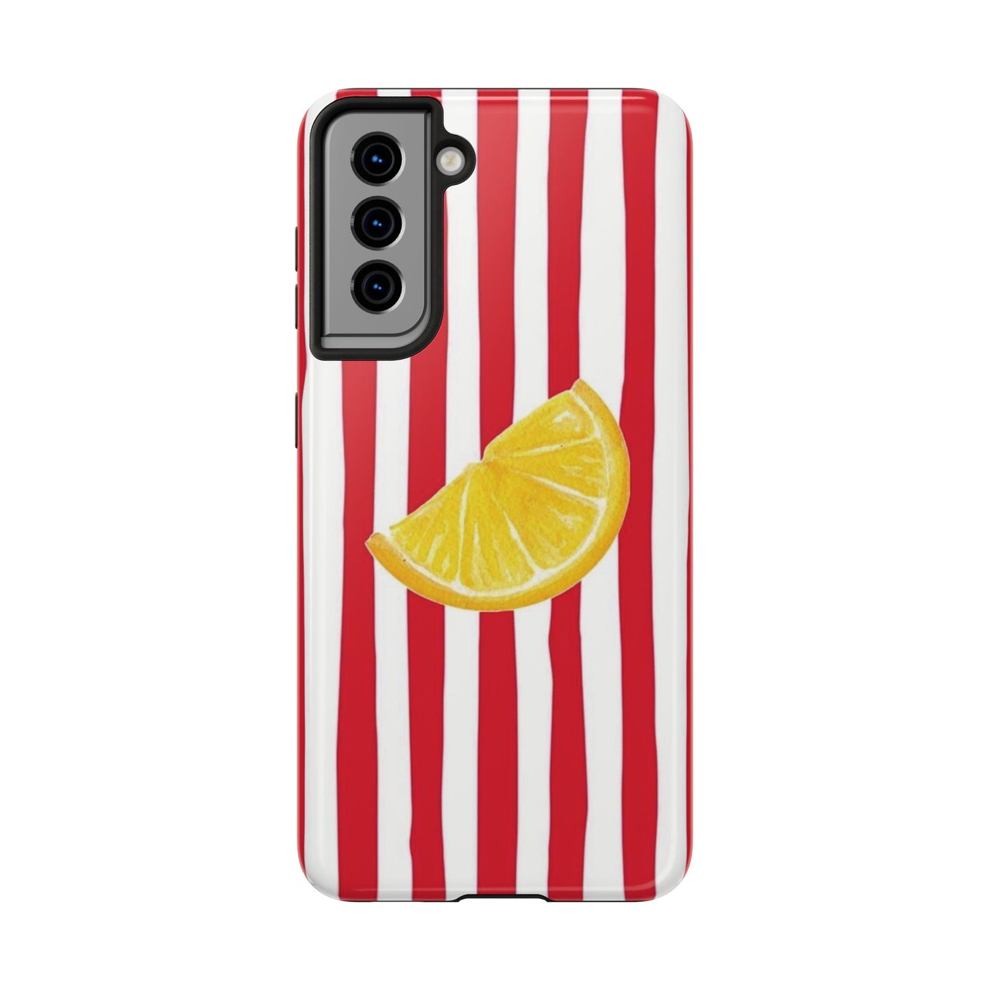 Lemon Slice Red & White Stripe Tough Phone Case
