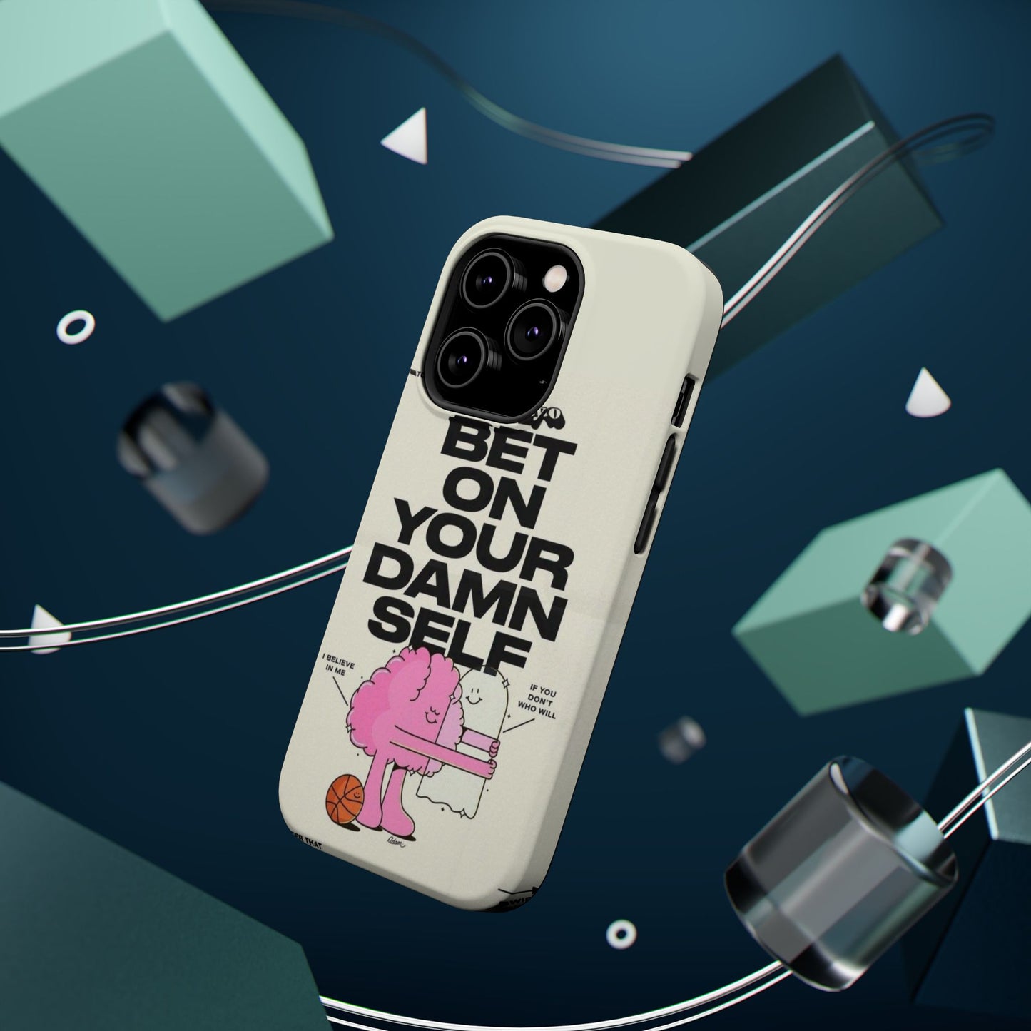 Magnetic Impact-Resistant Case — "Bet On Your Damn Self" Motivational Phone Cover