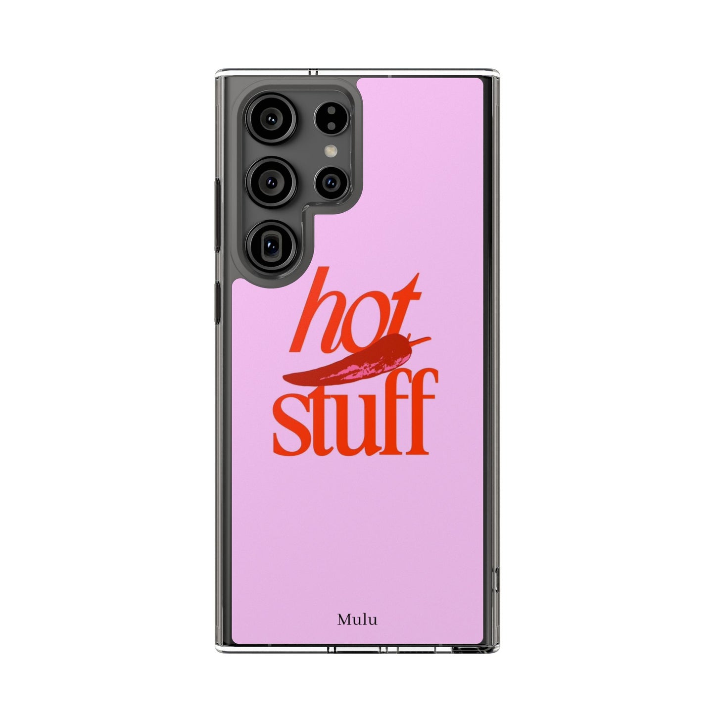 Hot Stuff Clear Impact Phone Case — Pink Retro Typography iPhone Cover