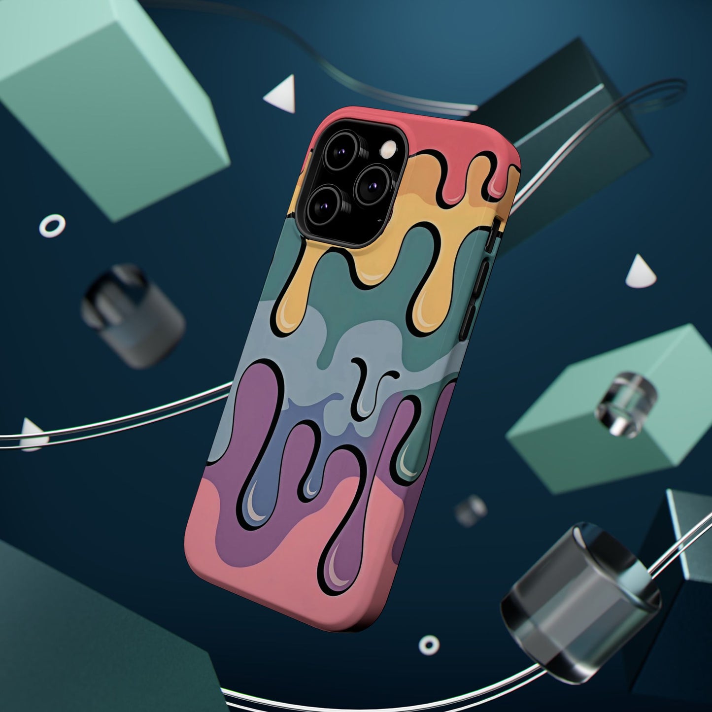 Colorful Drip Magnetic Phone Case — Impact-Resistant iPhone Cover