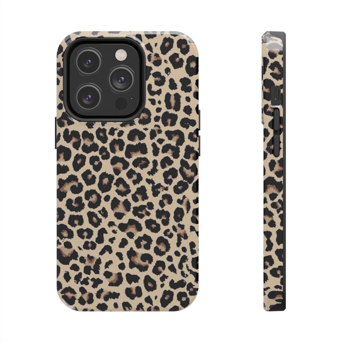 Leopard Print Tough Phone Case — Durable Protective iPhone Cover