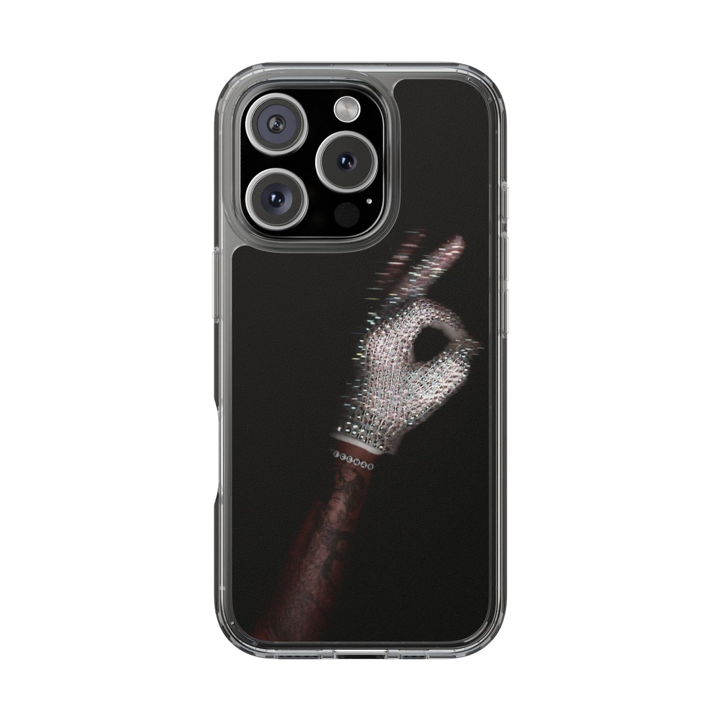 Diamond Glove OK Hand Clear Phone Case