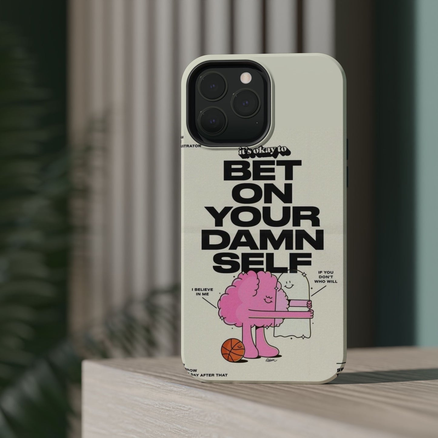 Magnetic Impact-Resistant Case — "Bet On Your Damn Self" Motivational Phone Cover