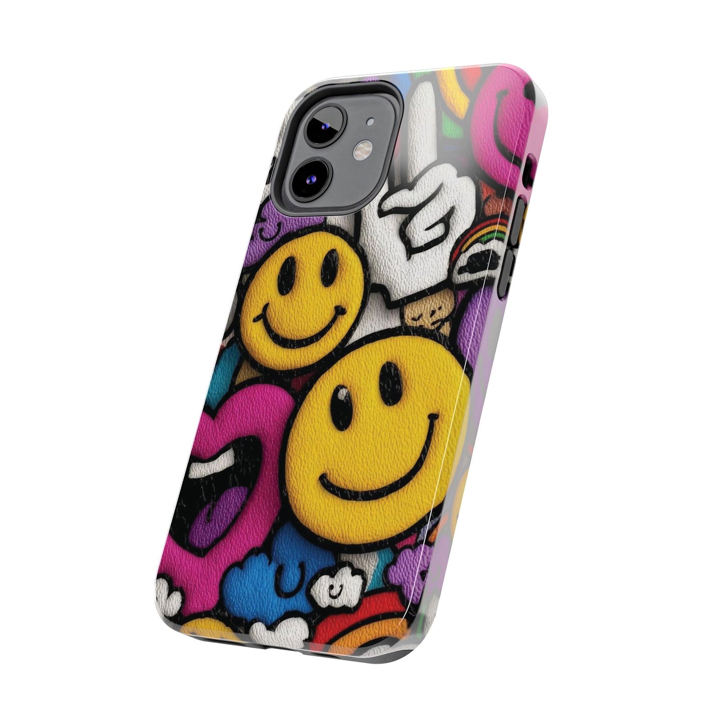 Smiley Graffiti Tough Phone Case – Colorful Urban Art Protection