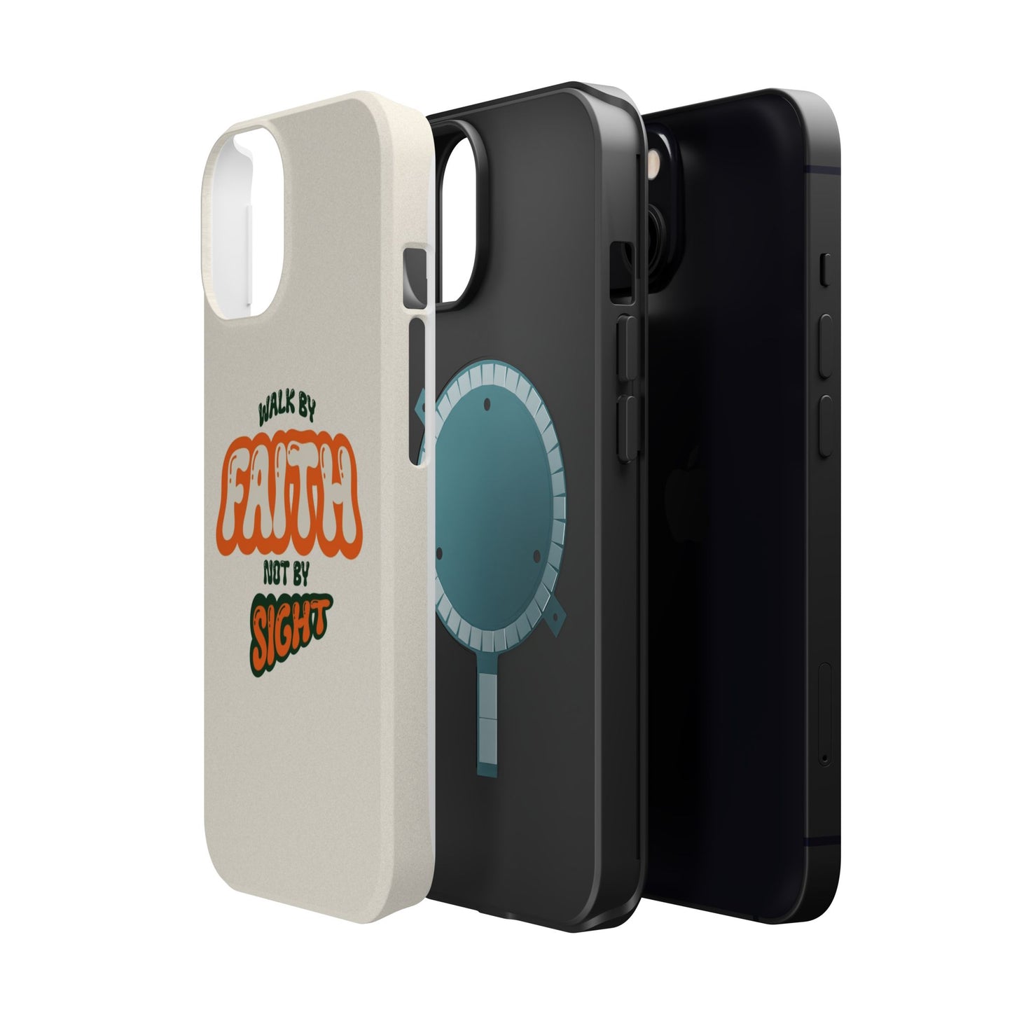 Magnetic Impact-Resistant Case — "Walk by Faith Not by Sight" Inspirational Phone Cover