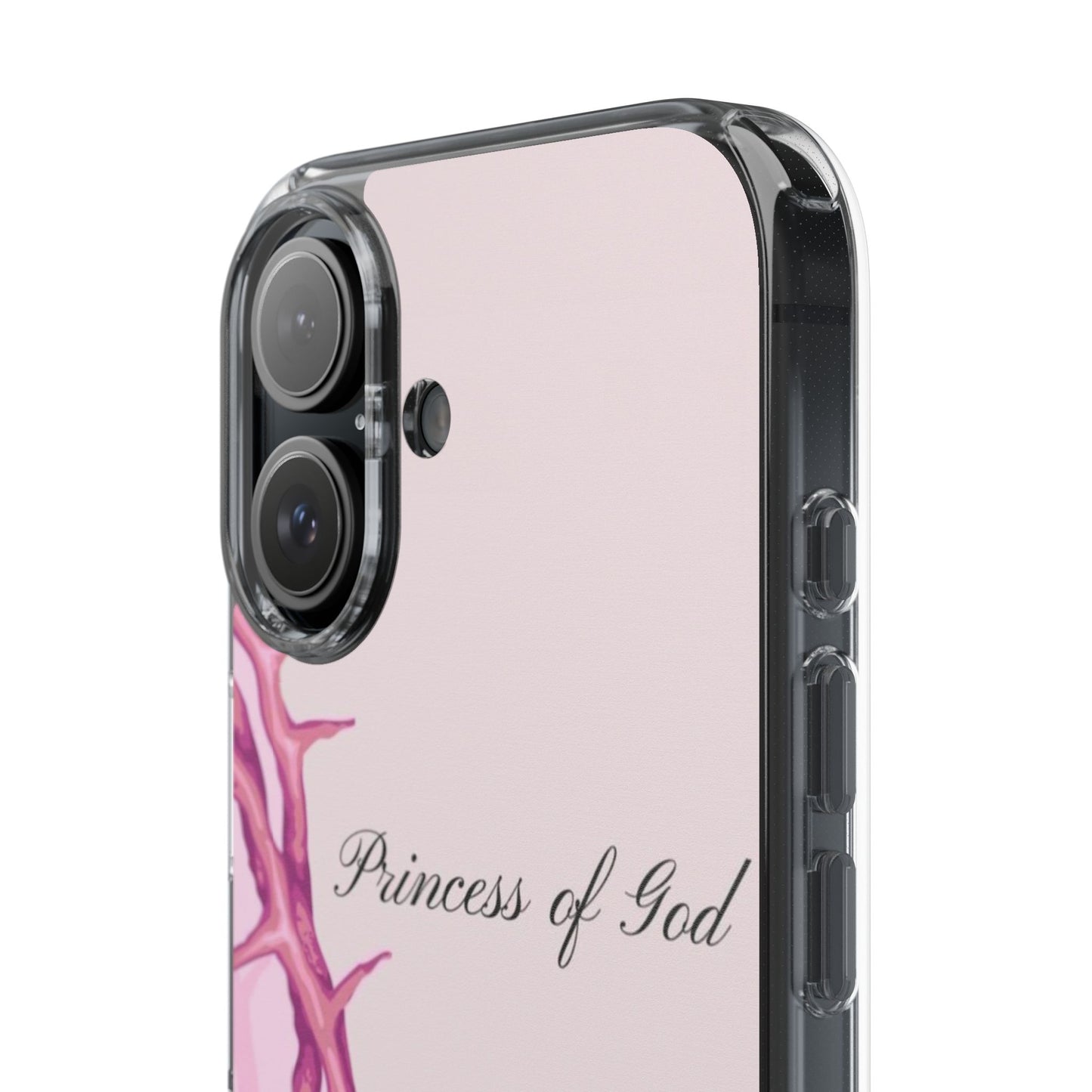 Phone Case — "Princess of God" Pink Crown of Thorns Clear Impact-Resistant Case
