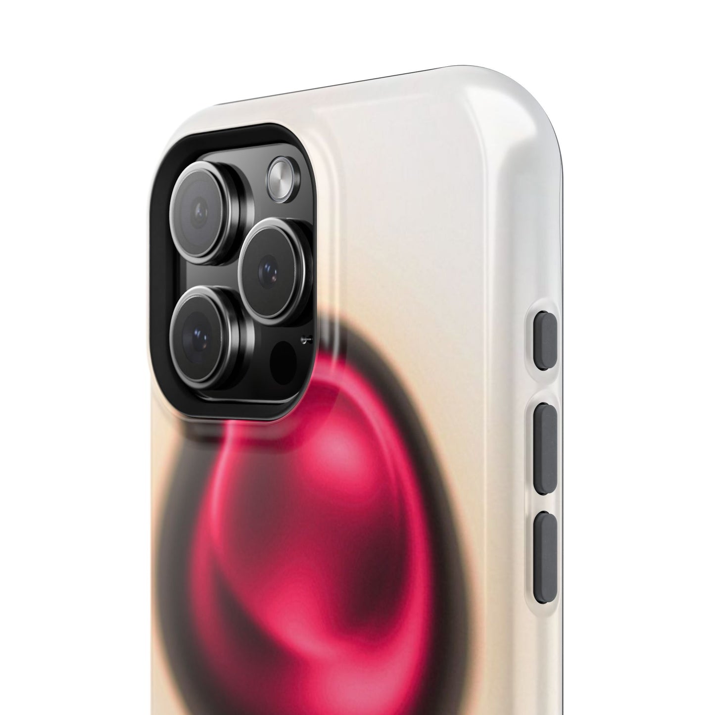 Protective Phone Case — Red Pearl Heart Design with 'You deserve a forever love' Text