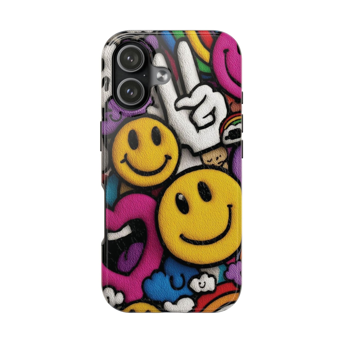 Smiley Graffiti Tough Phone Case – Colorful Urban Art Protection
