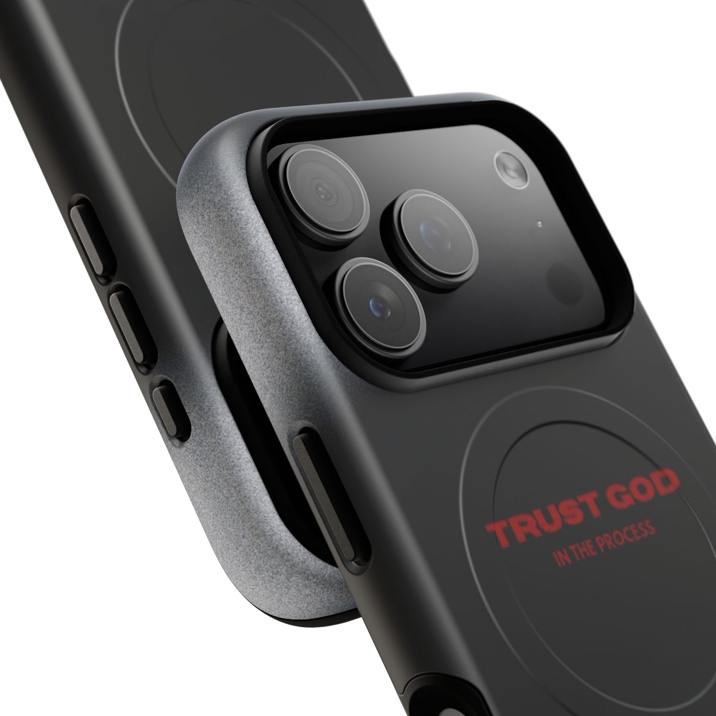 MagSafe Phone Case — "Trust God in the Process" Black Magnetic Tough Case