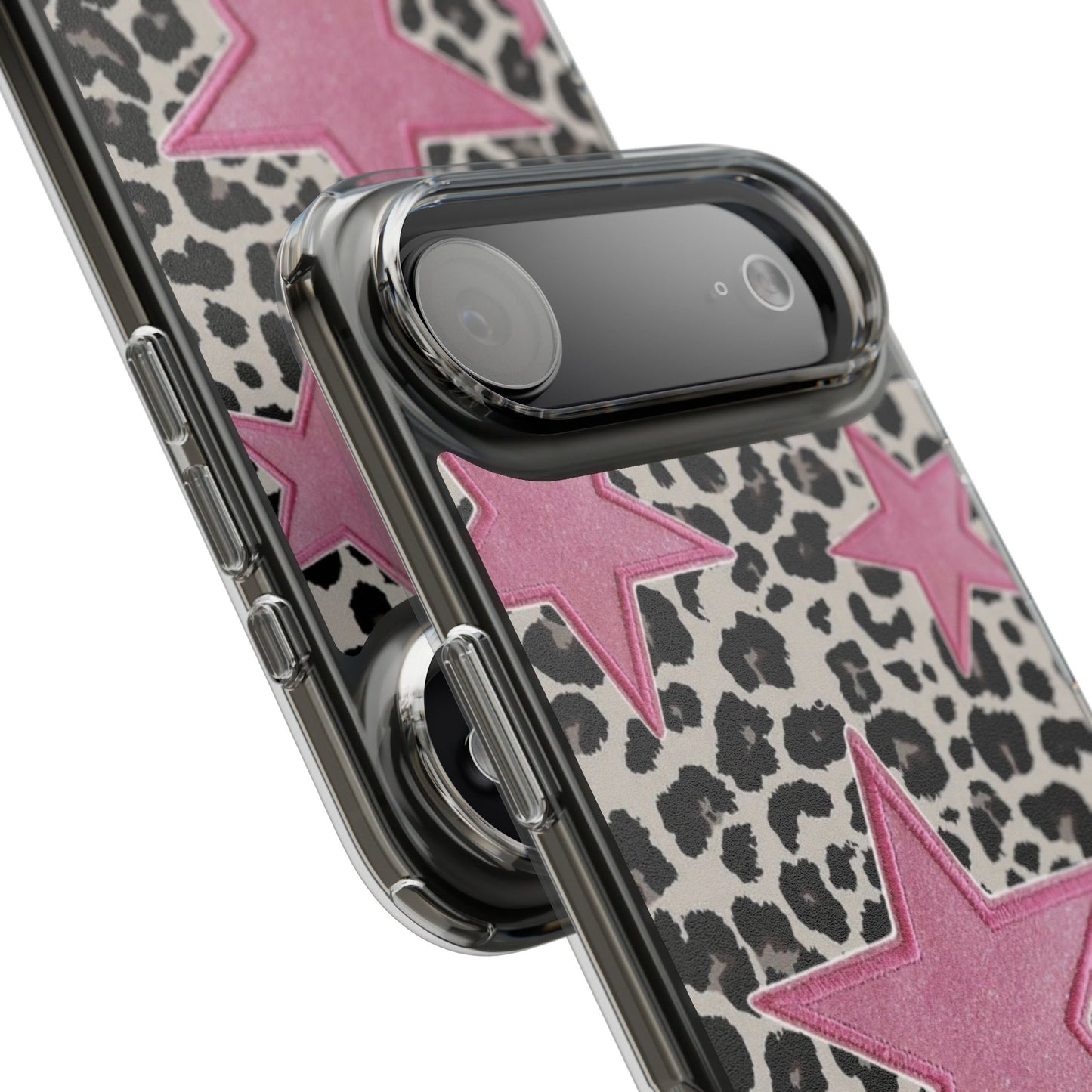 Pink Star Leopard Clear Impact Phone Case