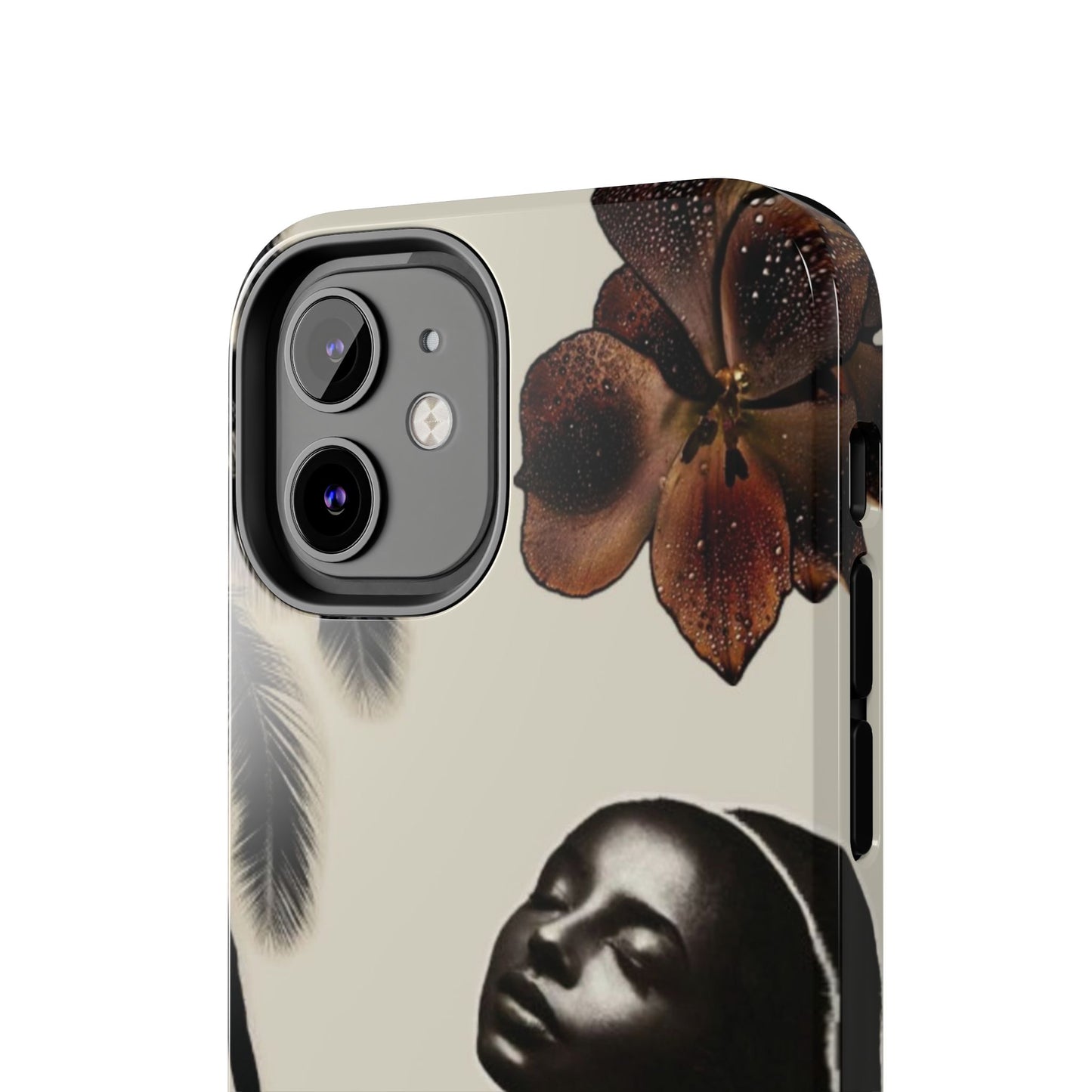 Tough Phone Case — "Peacefulness" Artistic Black Woman Floral Design