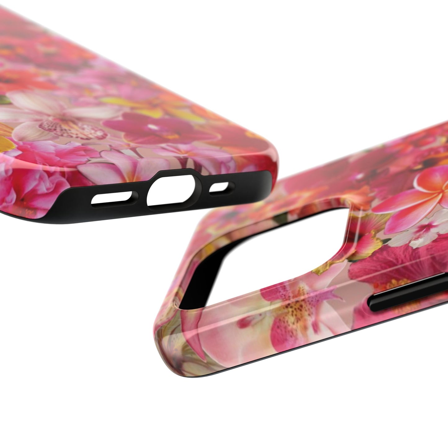 Tough Phone Case — Pink Tropical Floral Orchids Phone Cover