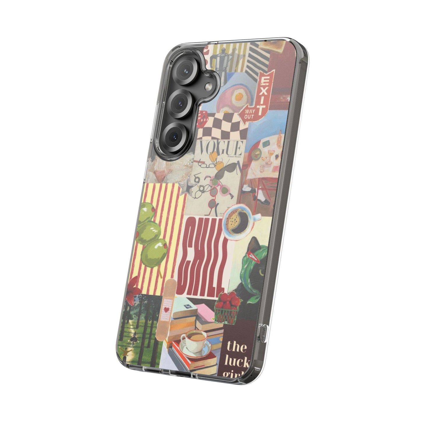 Collage Vintage Aesthetic Clear Impact-Resistant Phone Case