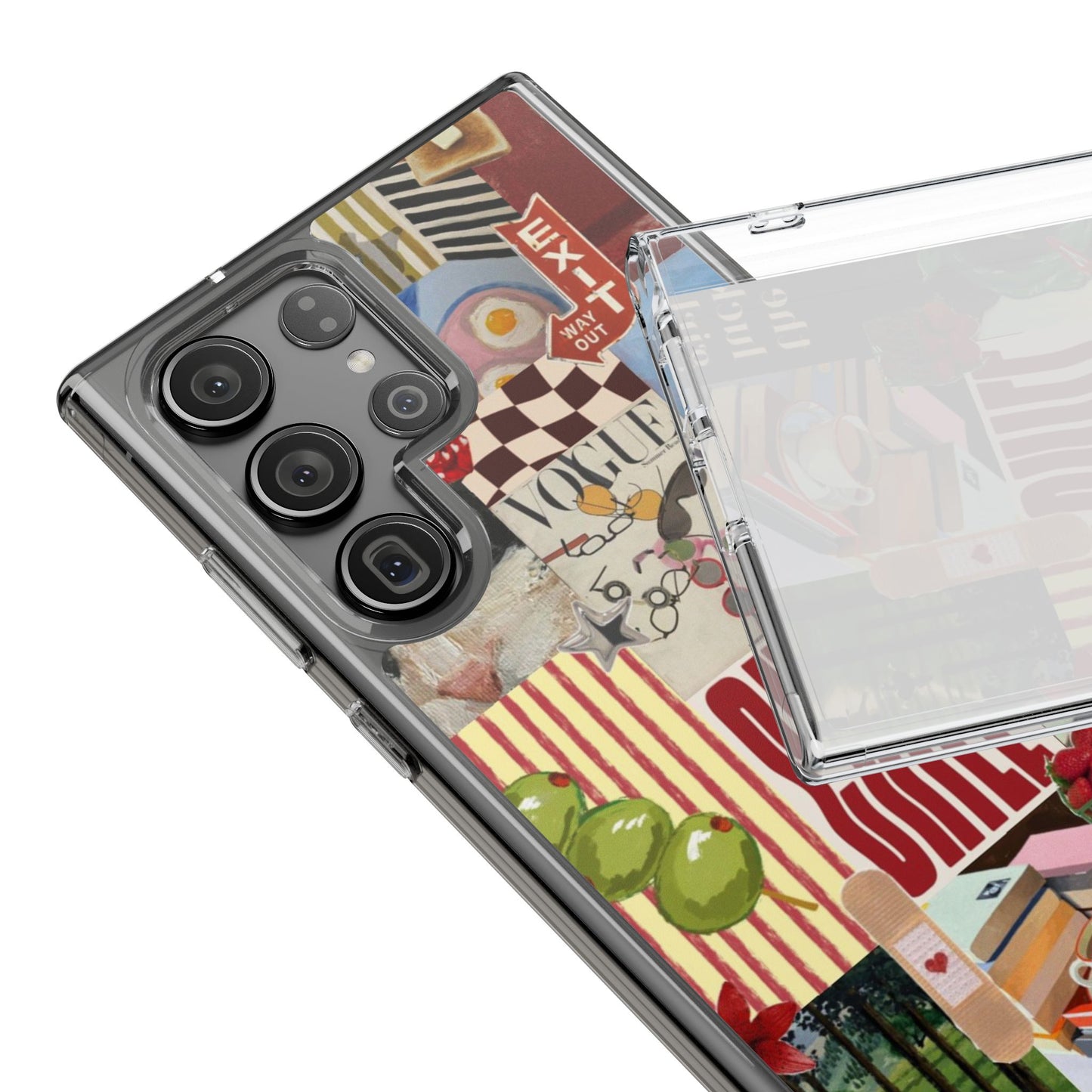 Collage Vintage Aesthetic Clear Impact-Resistant Phone Case