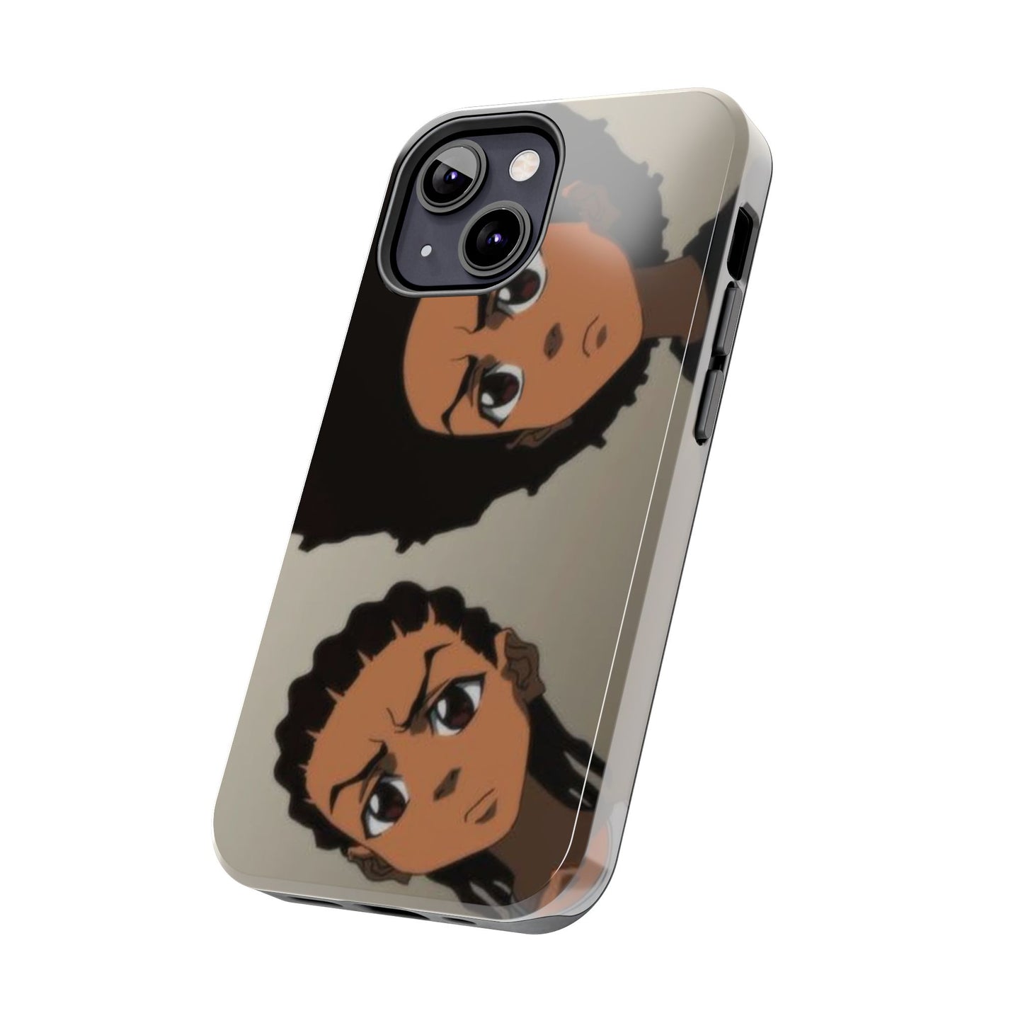 Tough Phone Case — Afro Anime Duo Face Design, Protective Shockproof Cover
