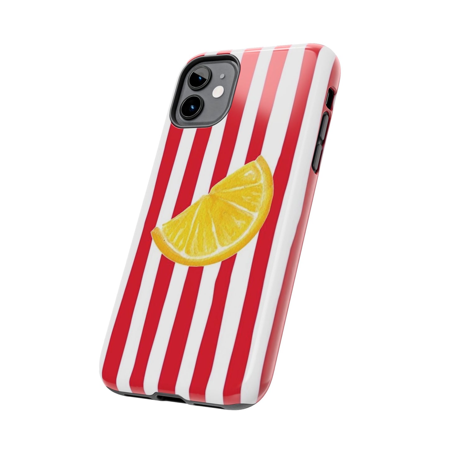 Lemon Slice Red & White Stripe Tough Phone Case