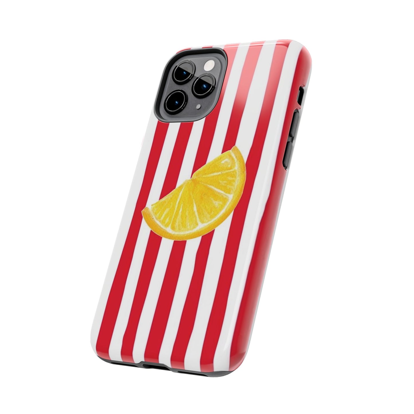 Lemon Slice Red & White Stripe Tough Phone Case