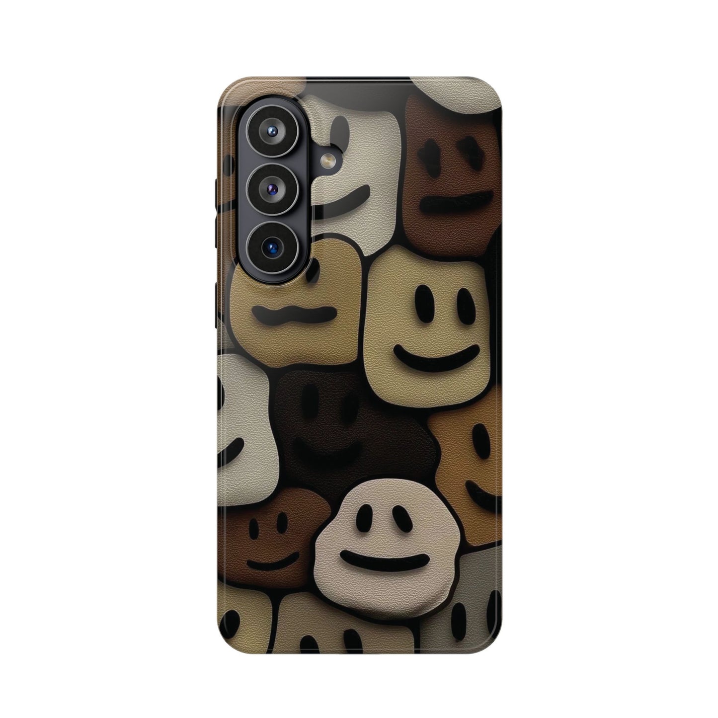 Magnetic Impact-Resistant Case — Brown Smiley Tile Phone Cover