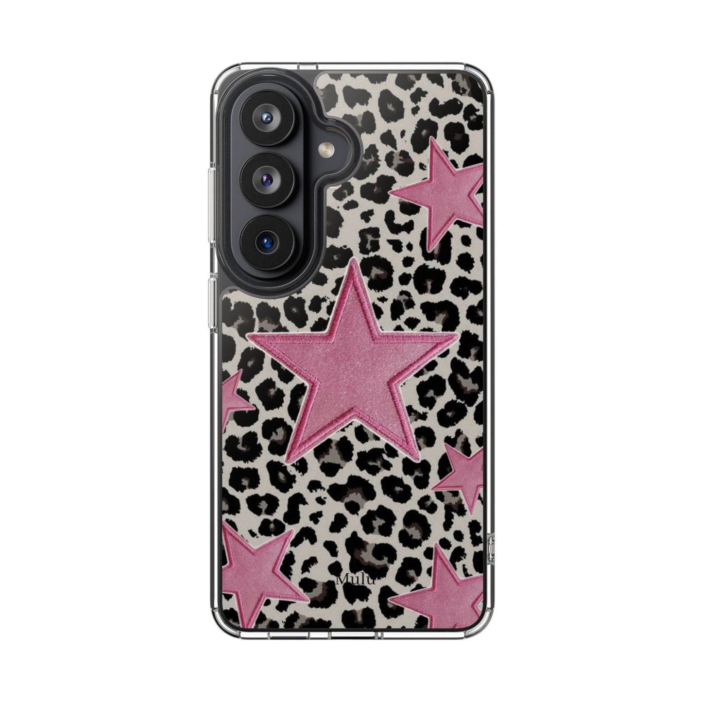 Pink Star Leopard Clear Impact Phone Case