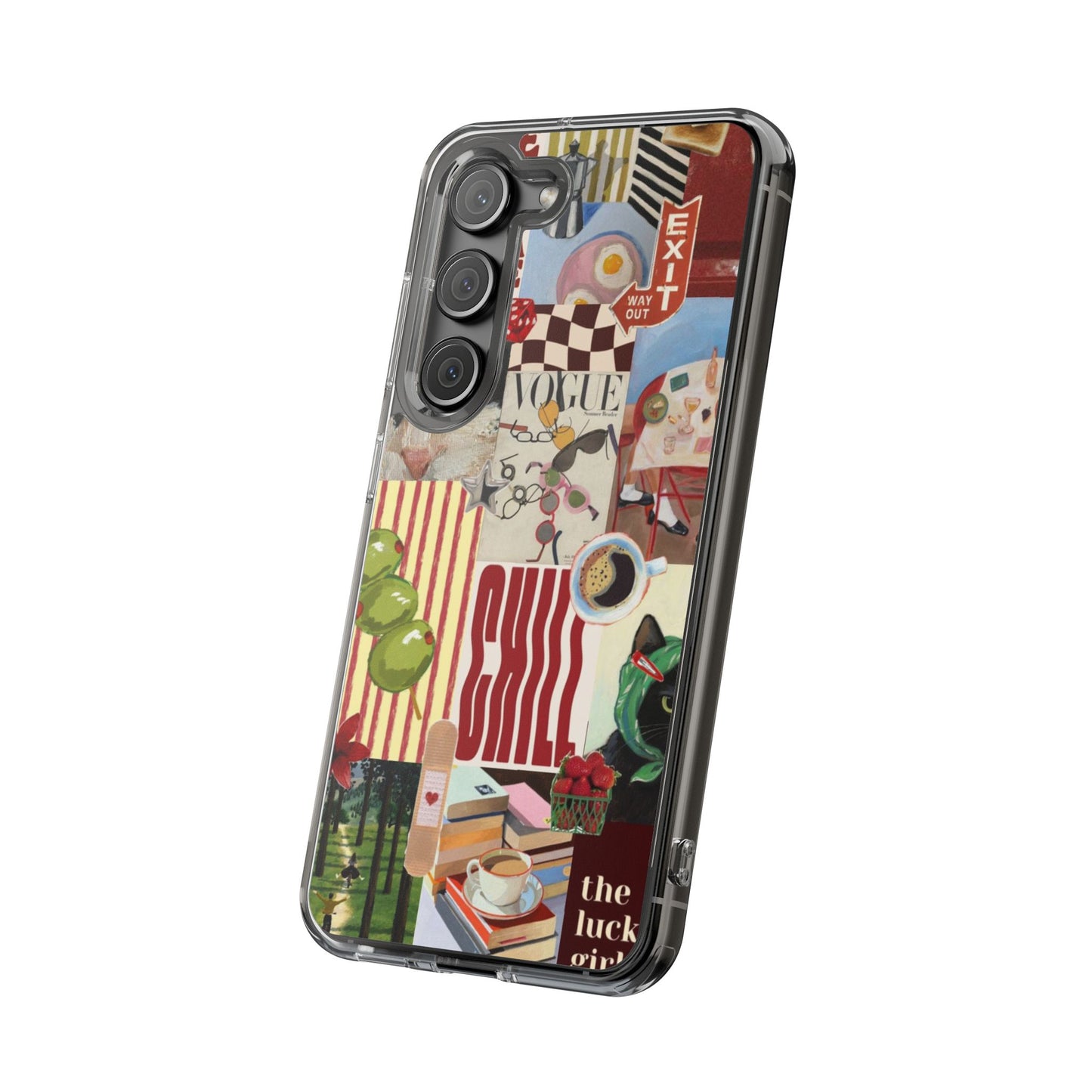 Collage Vintage Aesthetic Clear Impact-Resistant Phone Case