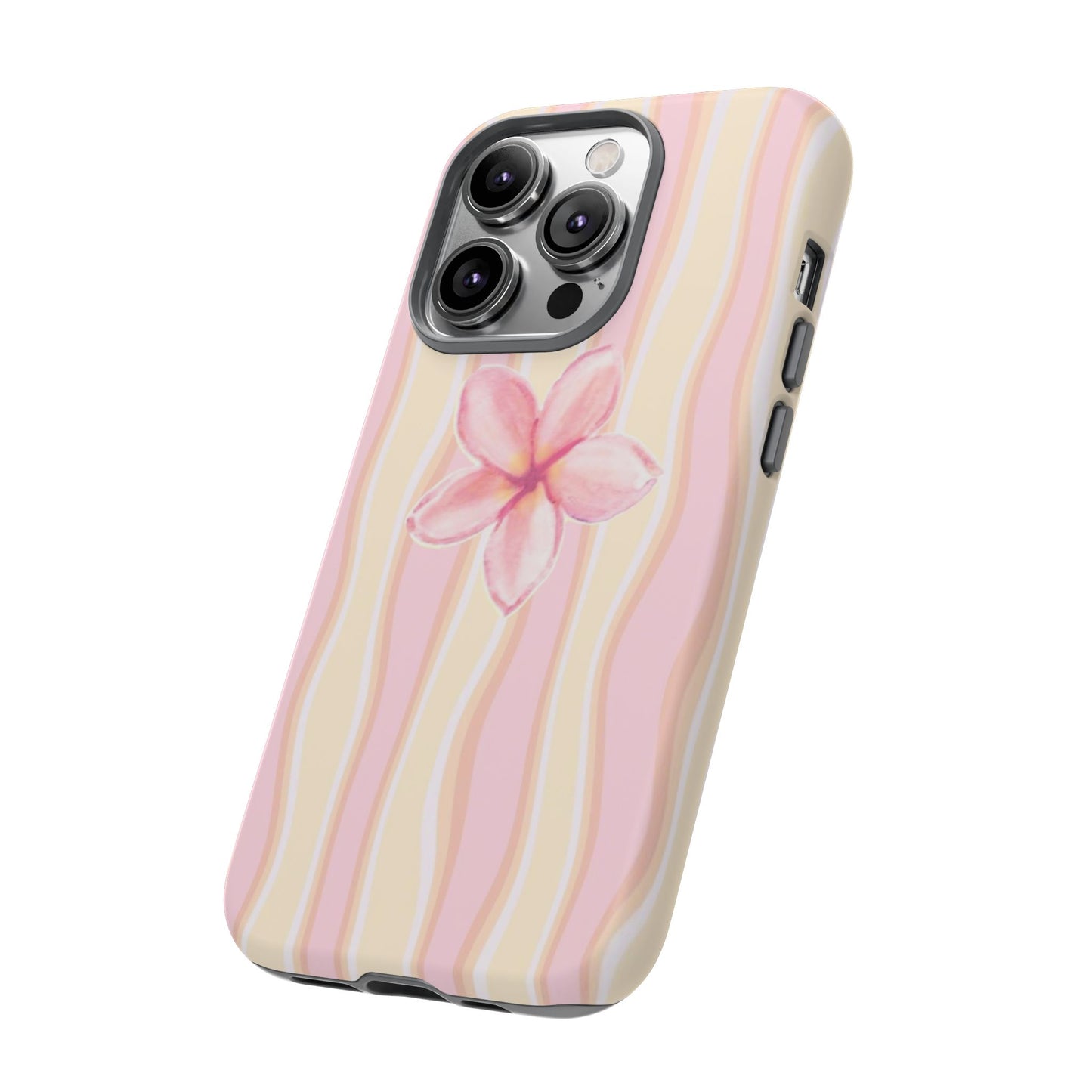 Pink Plumeria Phone Case - Tropical Floral Tough Phone Case