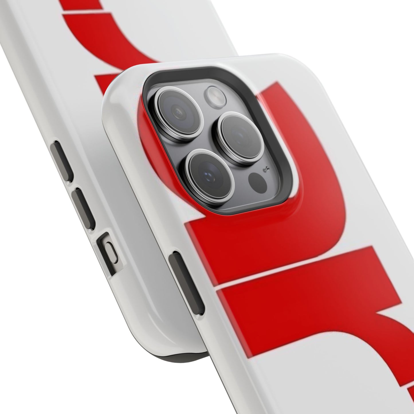 Magnetic Impact-Resistant Phone Case — Bold Red Typographic Design