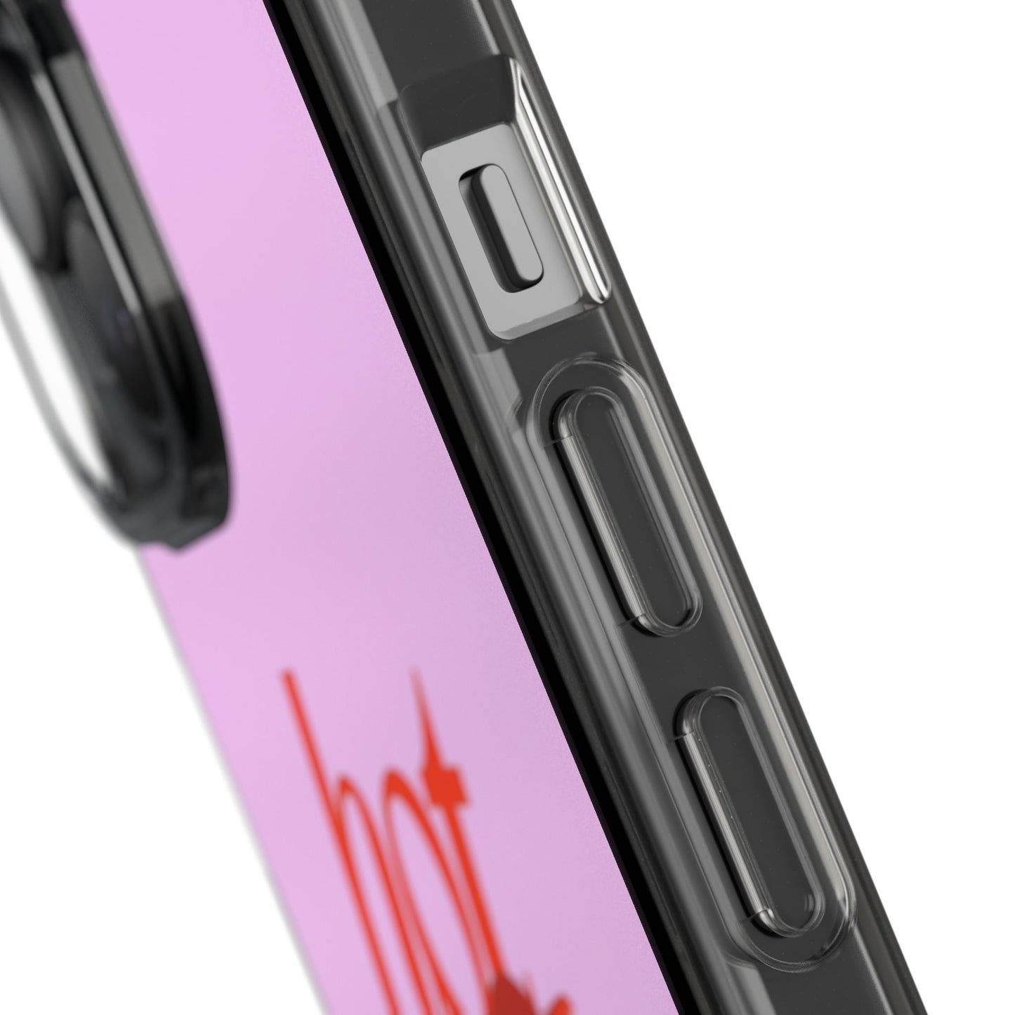Hot Stuff Clear Impact Phone Case — Pink Retro Typography iPhone Cover