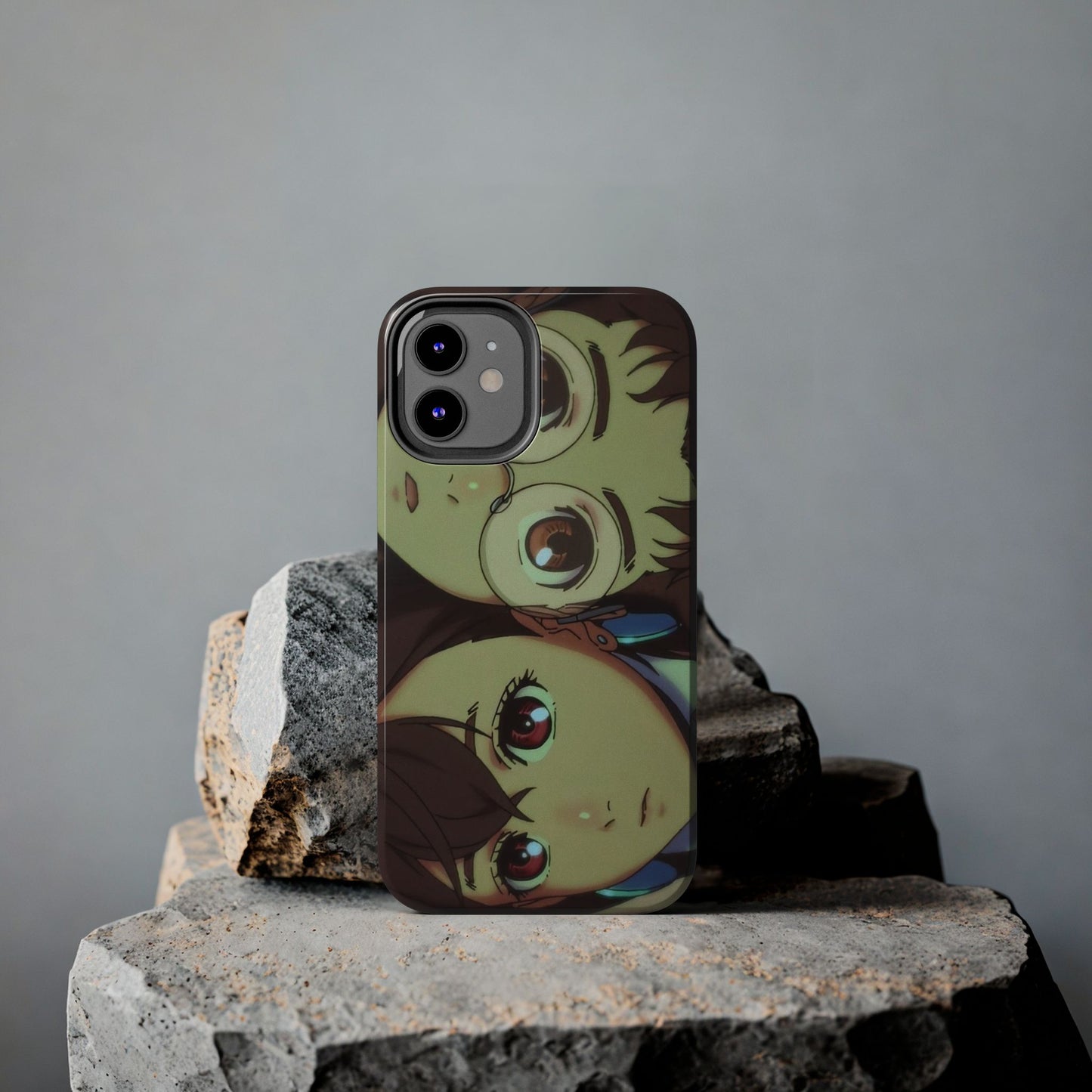 Anime Duo Tough Phone Case — Cute Chibi Sisters Protective Cover