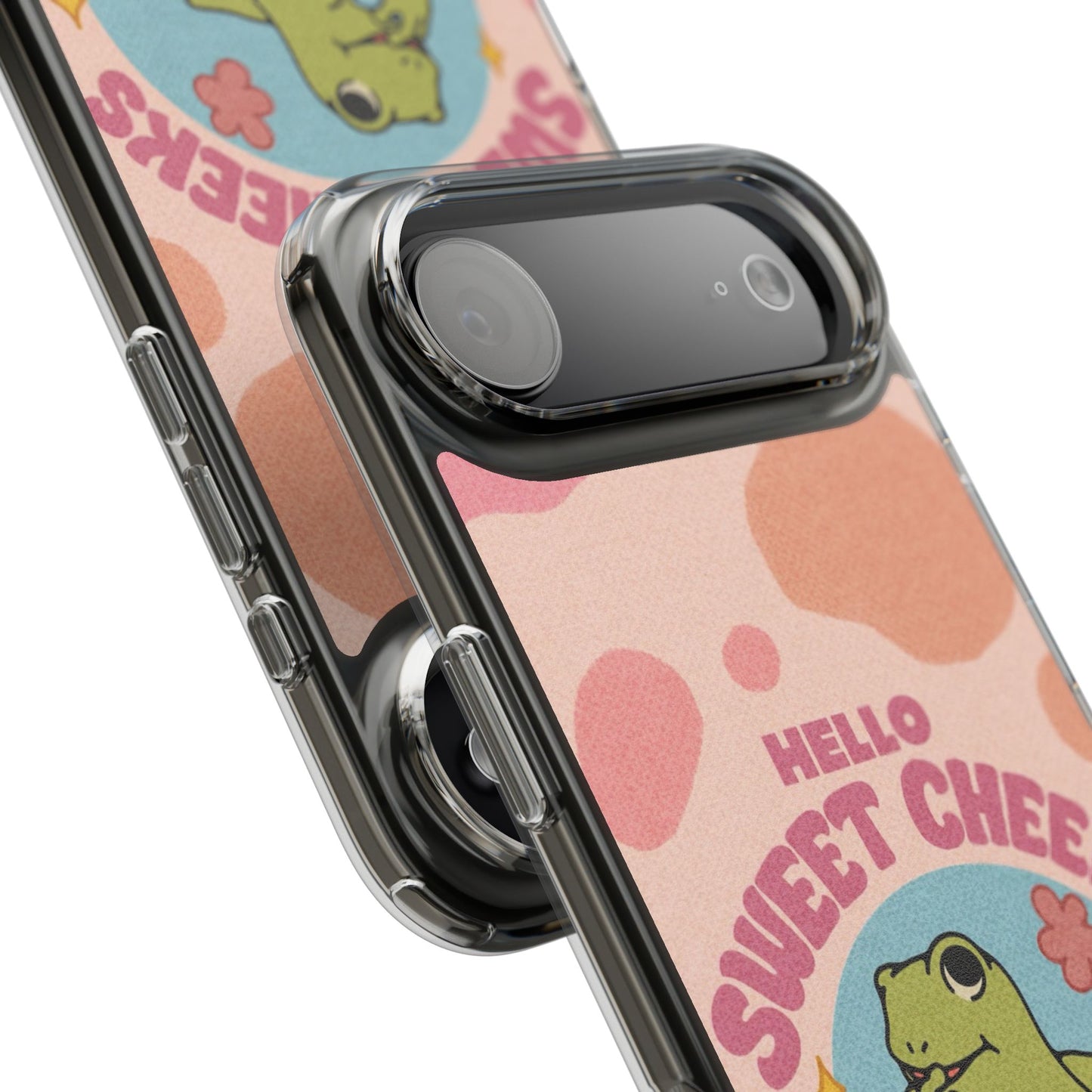 Clear Impact Phone Case — "Hello Sweet Cheeks" Retro Frog Design