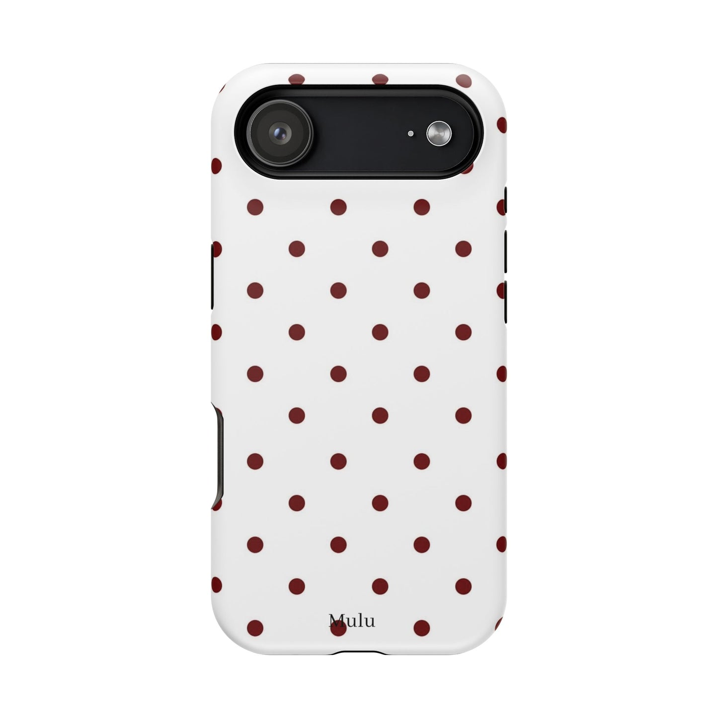 Polka Dot Magnetic Impact-Resistant Phone Case — Red Dots on White
