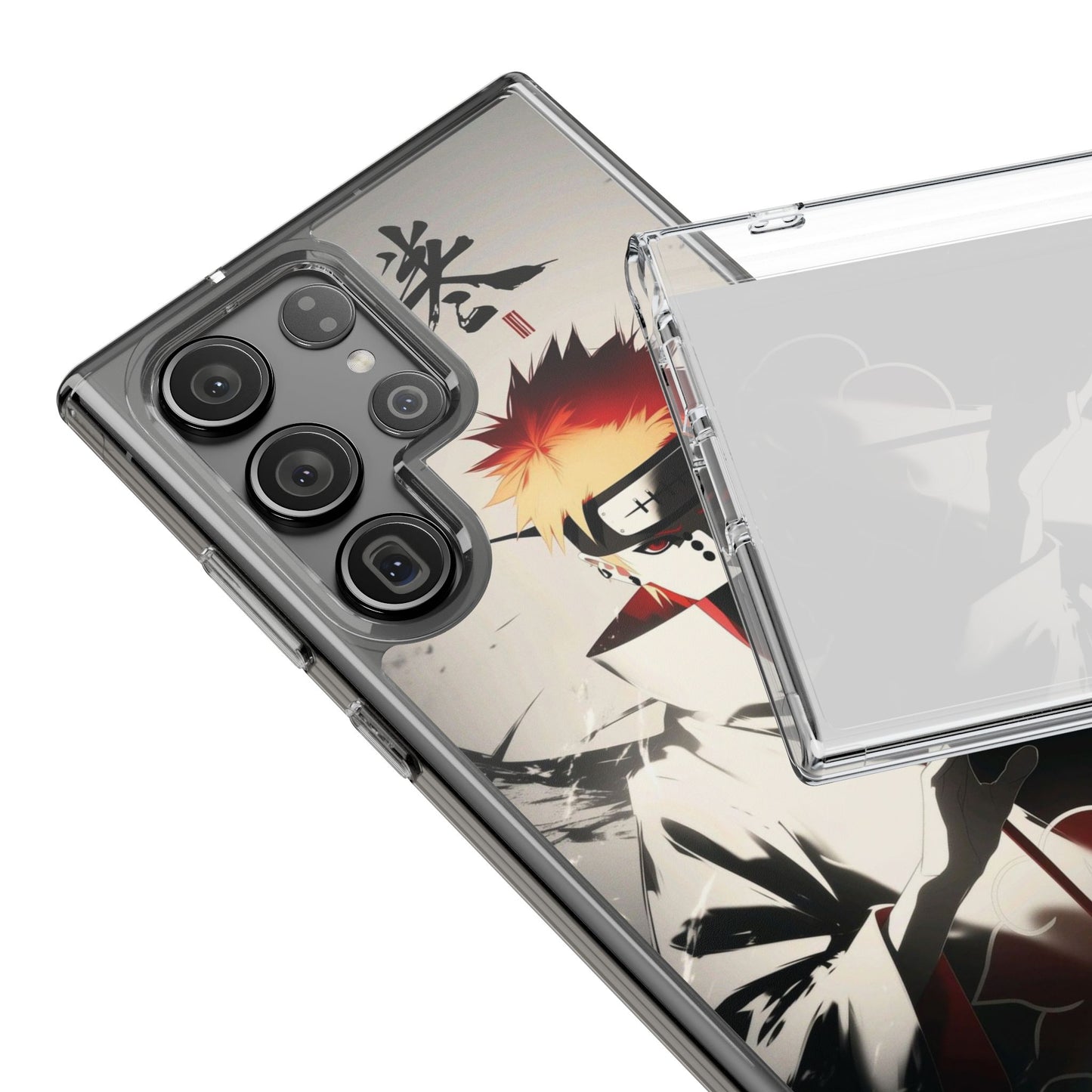 Clear Impact-Resistant Phone Case — Anime Akatsuki Shadow Design