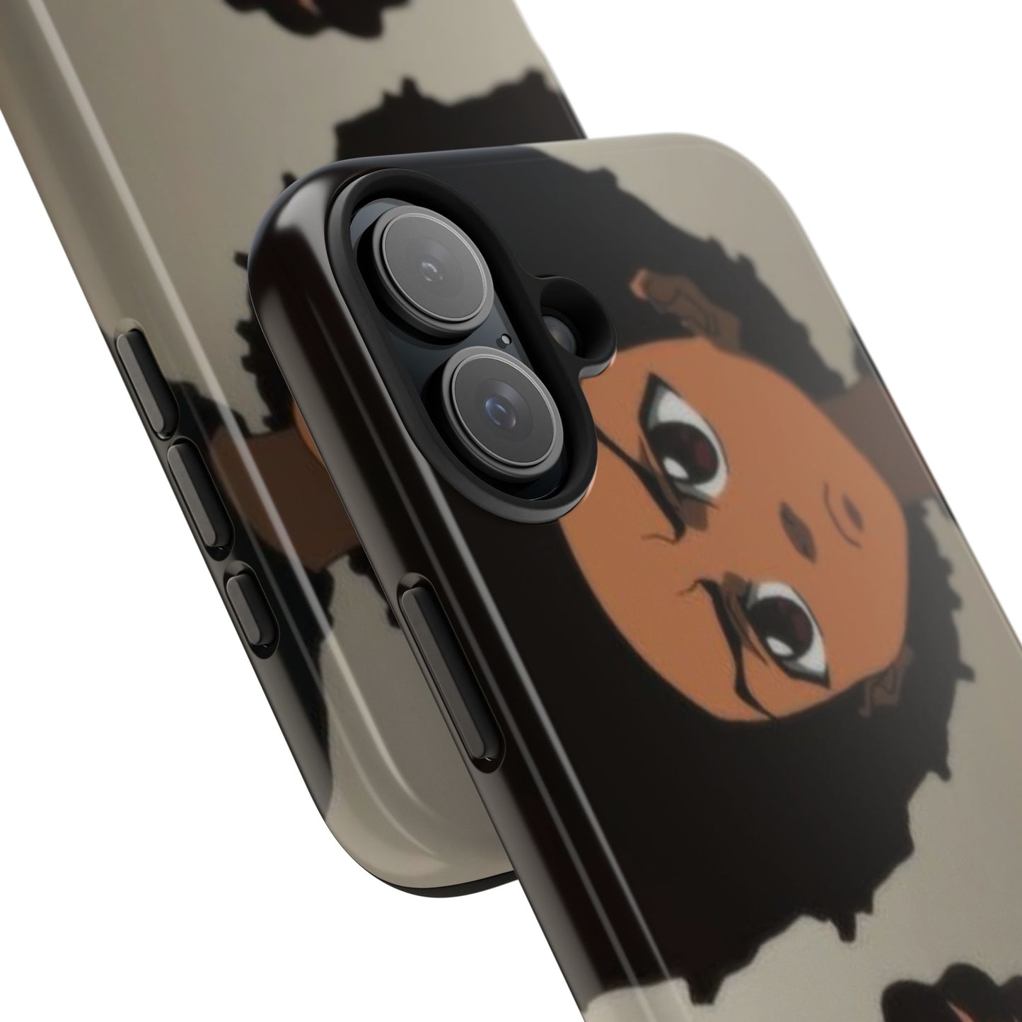 Tough Phone Case — Afro Anime Duo Face Design, Protective Shockproof Cover