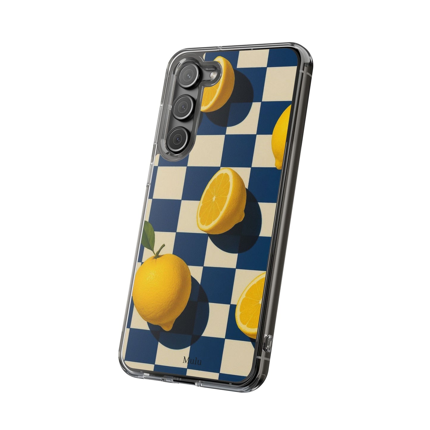 Clear Impact-Resistant Case — Retro Checkered Lemons Phone Case