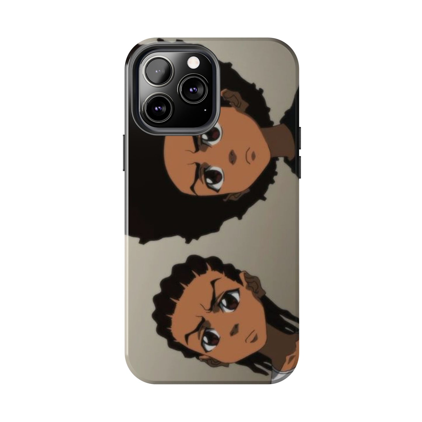 Tough Phone Case — Afro Anime Duo Face Design, Protective Shockproof Cover