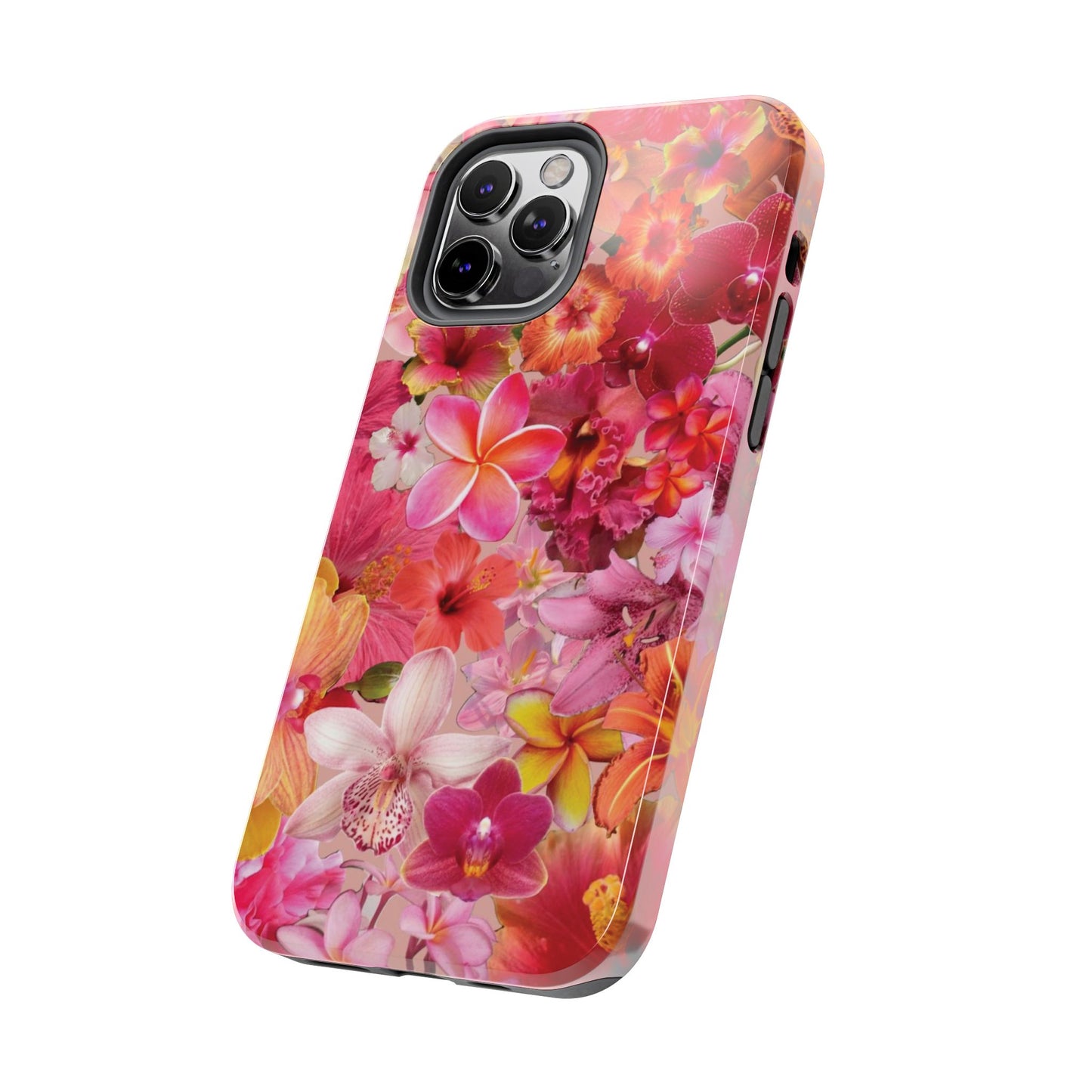 Tough Phone Case — Pink Tropical Floral Orchids Phone Cover