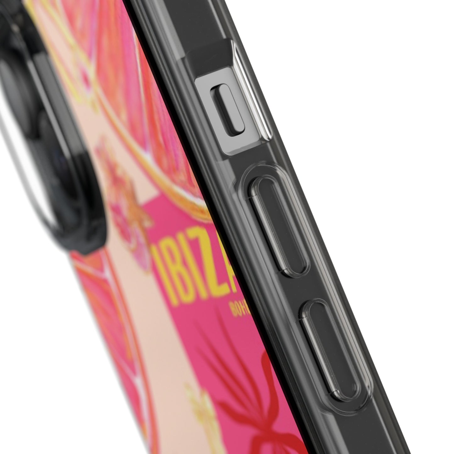 Clear Impact Phone Case — Pink Ibiza Citrus Floral Design