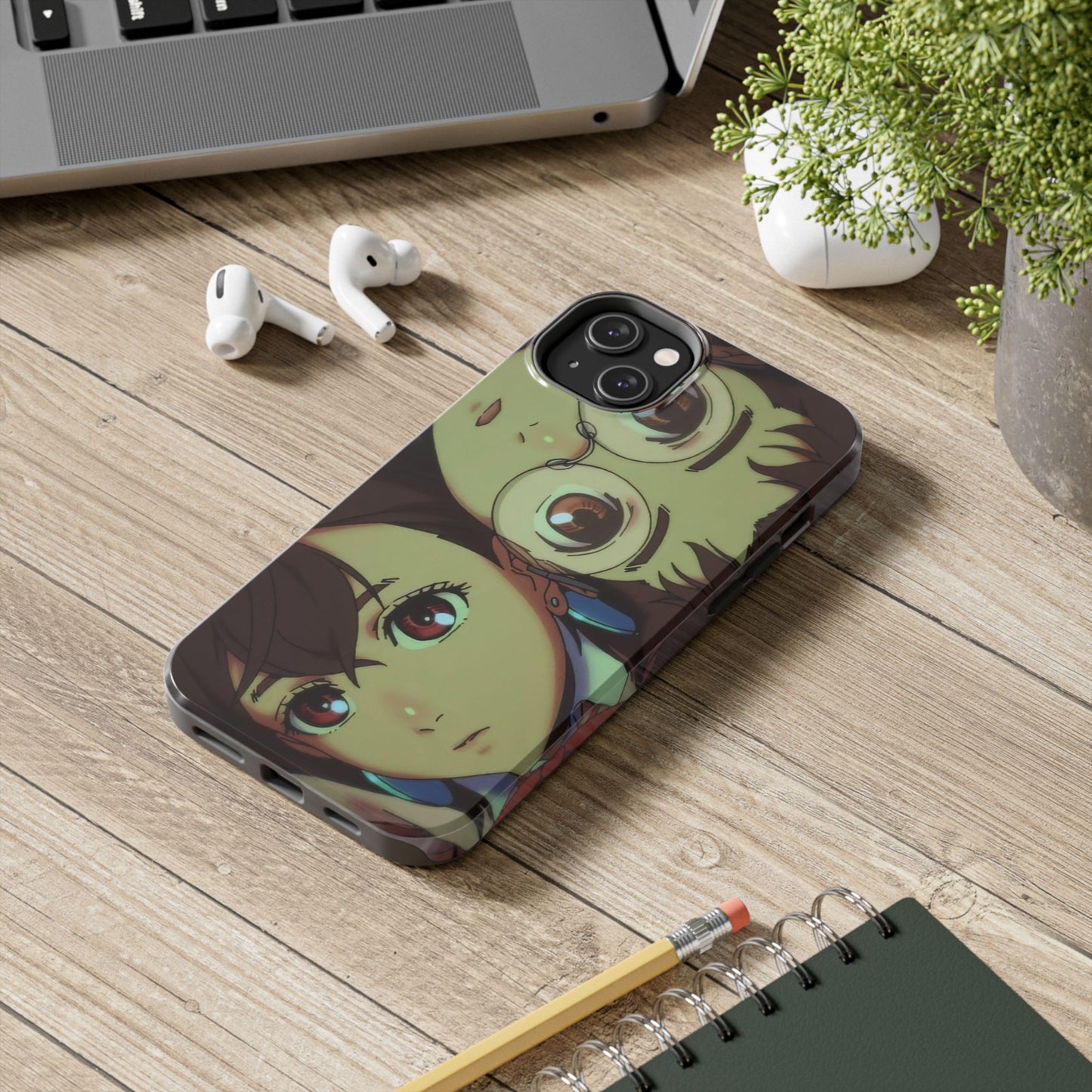Anime Duo Tough Phone Case — Cute Chibi Sisters Protective Cover