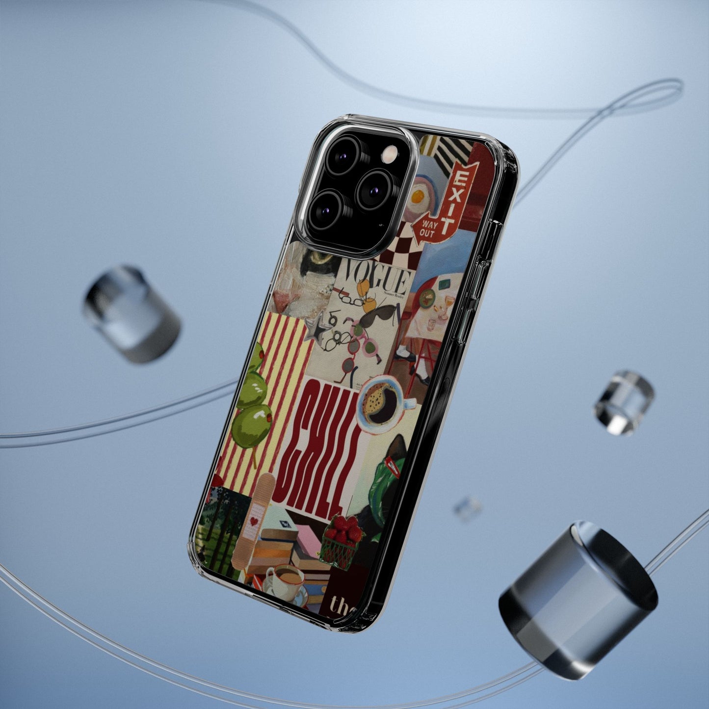 Collage Vintage Aesthetic Clear Impact-Resistant Phone Case