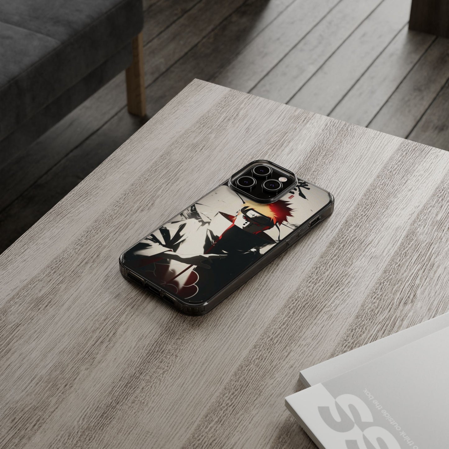 Clear Impact-Resistant Phone Case — Anime Akatsuki Shadow Design