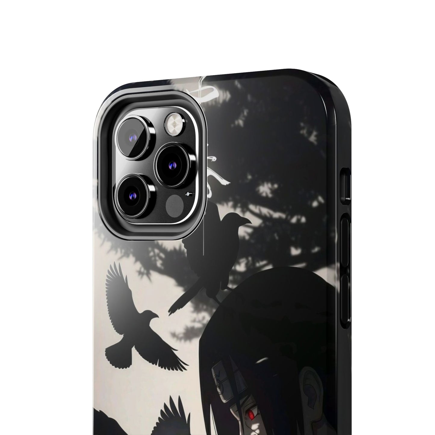 Anime Raven Silhouette Phone Case — Dark Red Eye Tough Protective Case