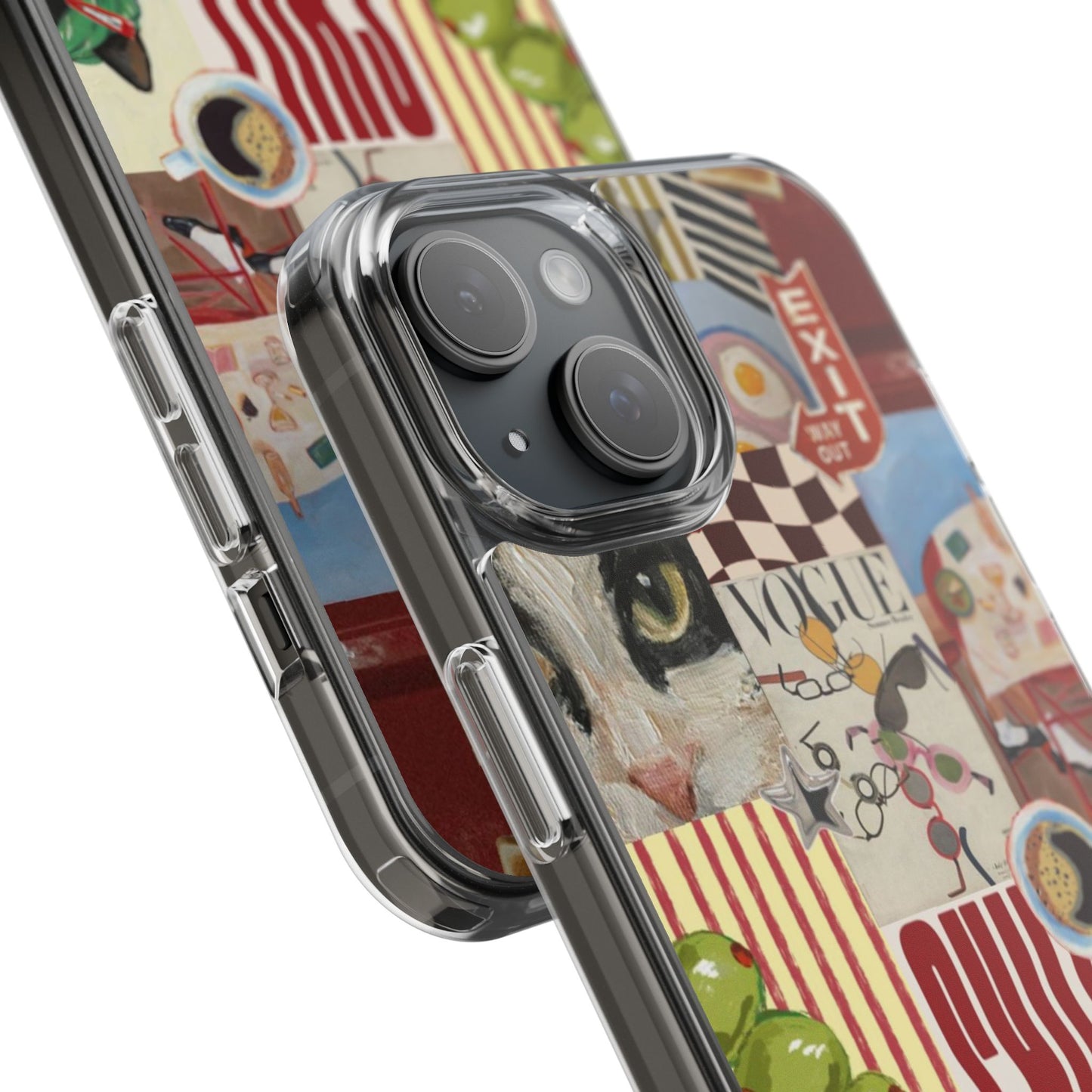 Collage Vintage Aesthetic Clear Impact-Resistant Phone Case