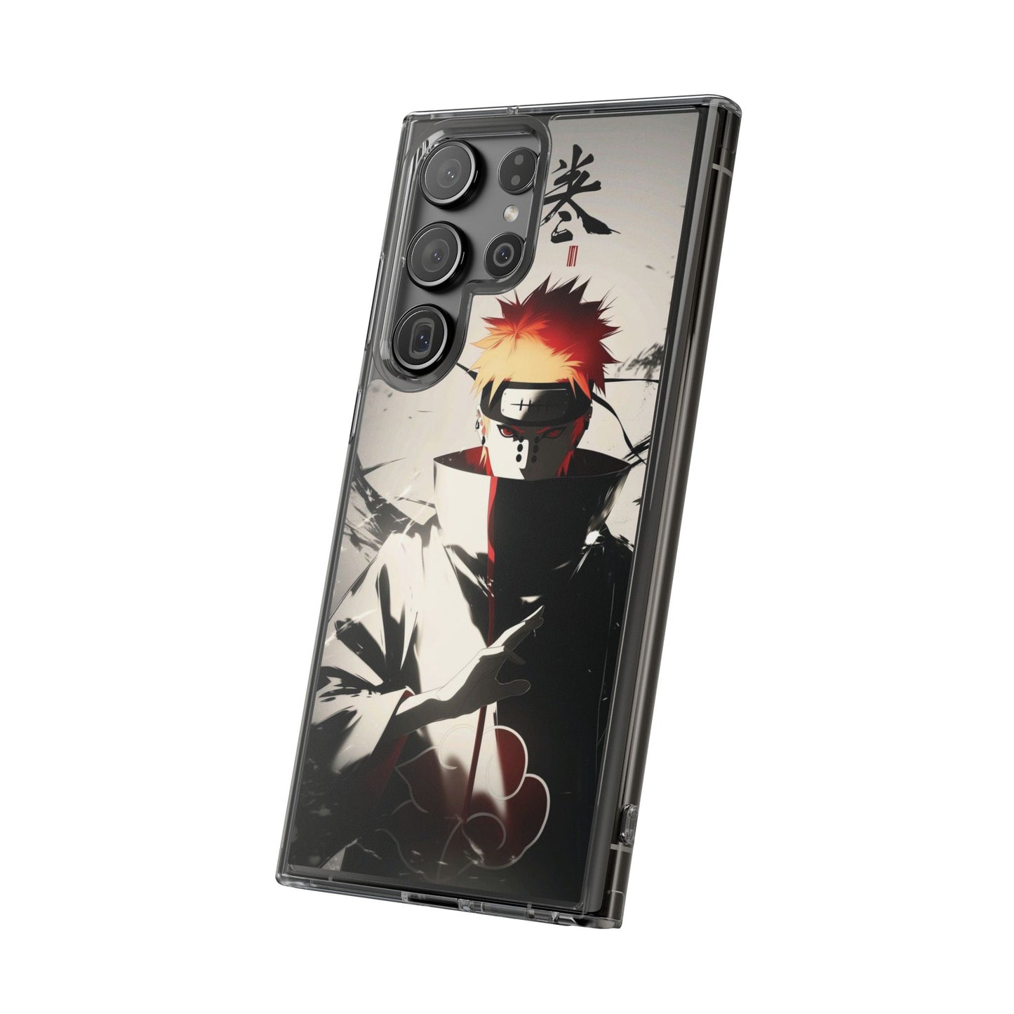 Clear Impact-Resistant Phone Case — Anime Akatsuki Shadow Design