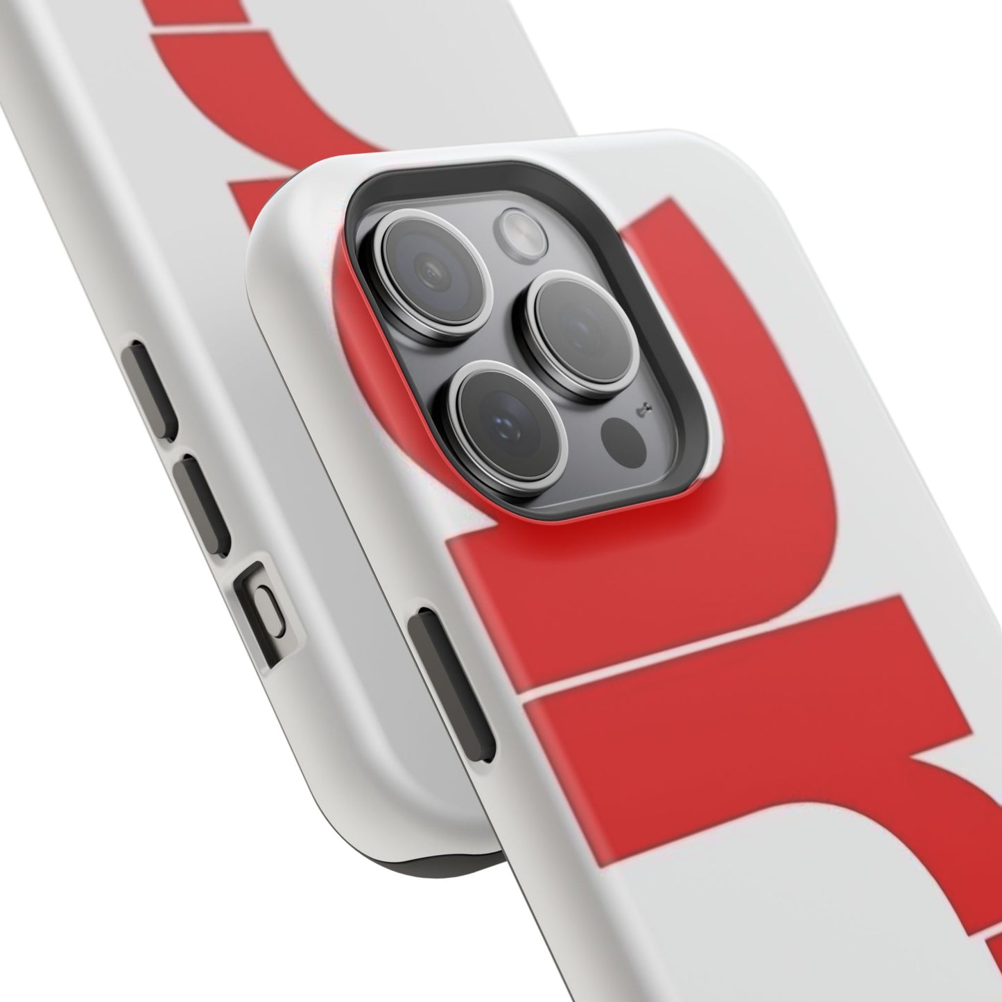 Magnetic Impact-Resistant Phone Case — Bold Red Typographic Design