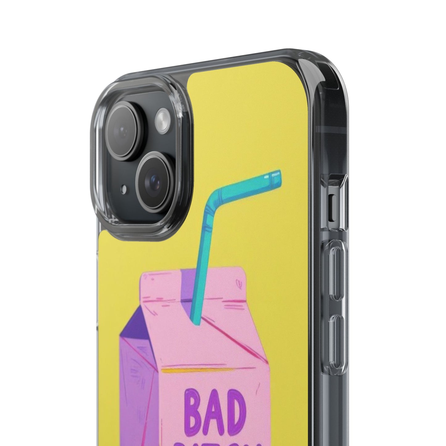Clear Impact-Resistant Phone Case — "Bad Bitch Juice" Cartoon Juice Box Design